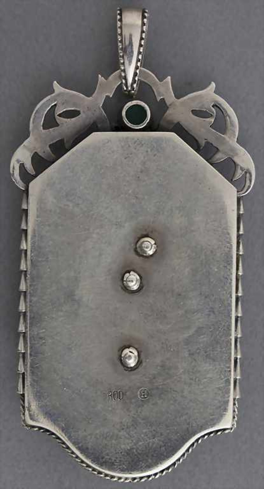 Art Deco Anhänger / An art deco pendant, um 1930Material: Silber, Elfenbein,Punzierung: Meistermarke - Image 2 of 3