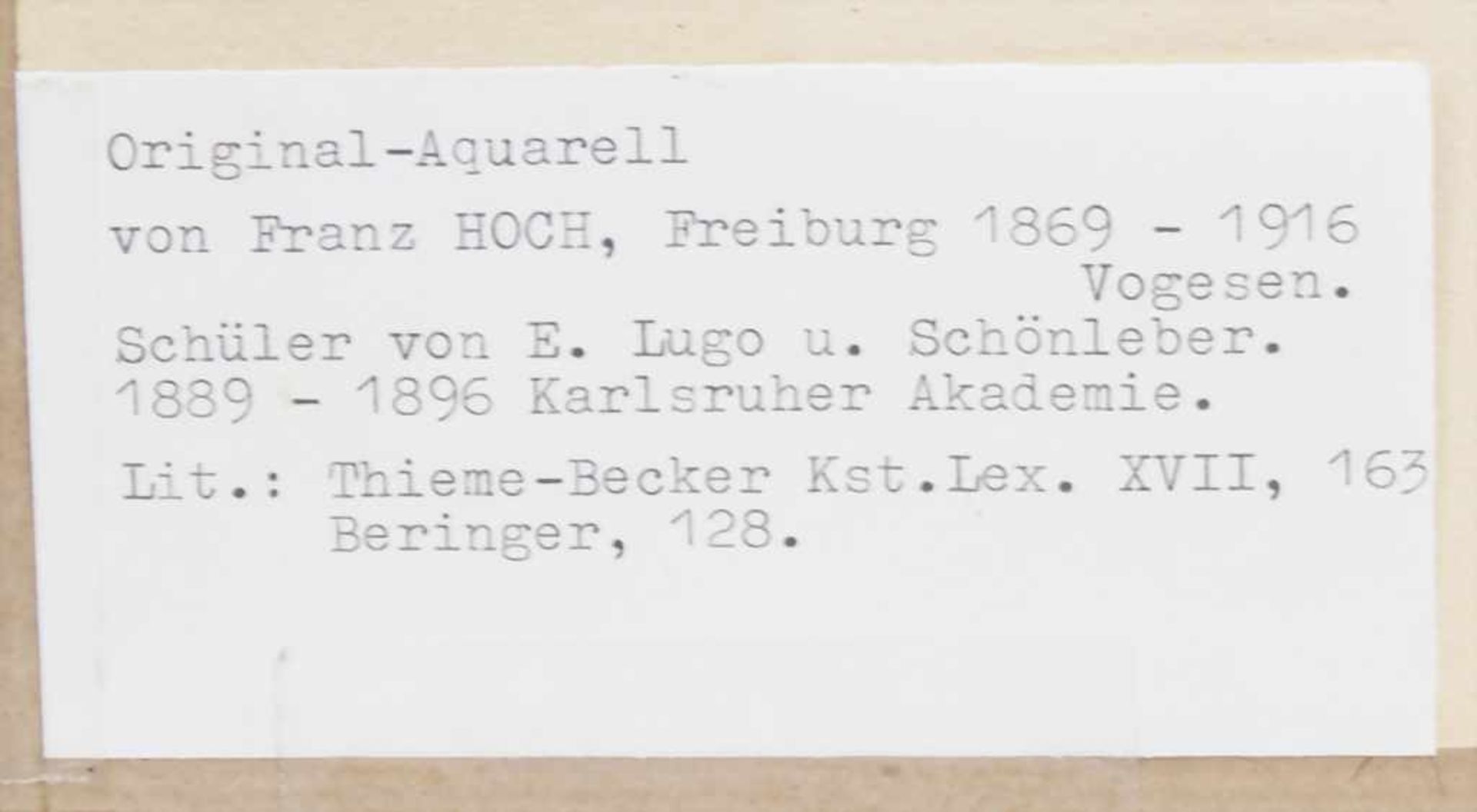 Franz Xaver Hoch (1869-1916), 'Fachwerkhäuser am Flussufer' / 'Framework buildings by the river' - Bild 5 aus 5