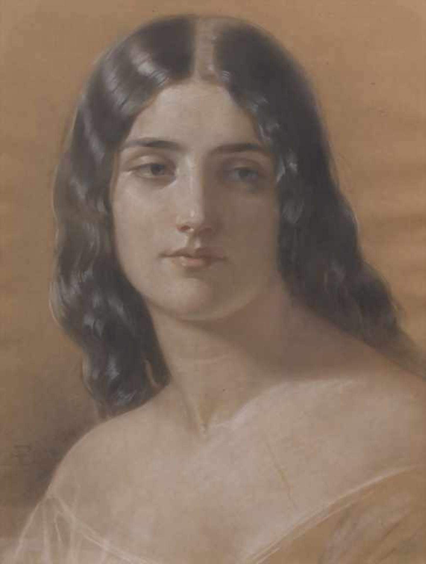 Anselm Feuerbach (1829-1880), 'Porträt einer jungen Frau' / 'A portrait of a young woman'Technik: