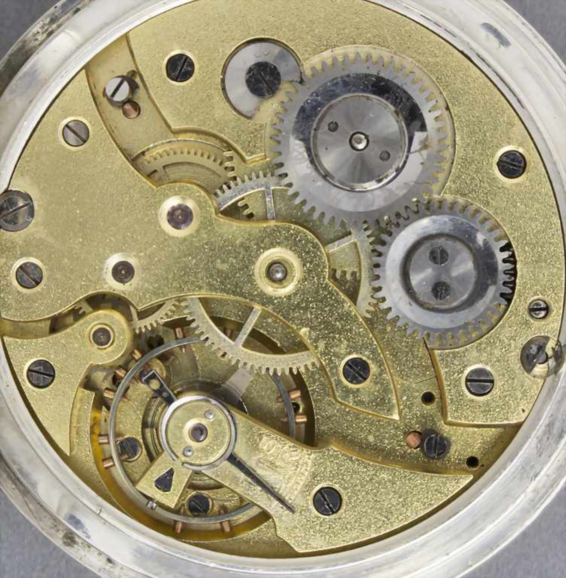 Offene Herrentaschenuhr / An open case pocket watch, Schweiz, um 1900Gehäuse: Rotgold / Silber - Image 2 of 5