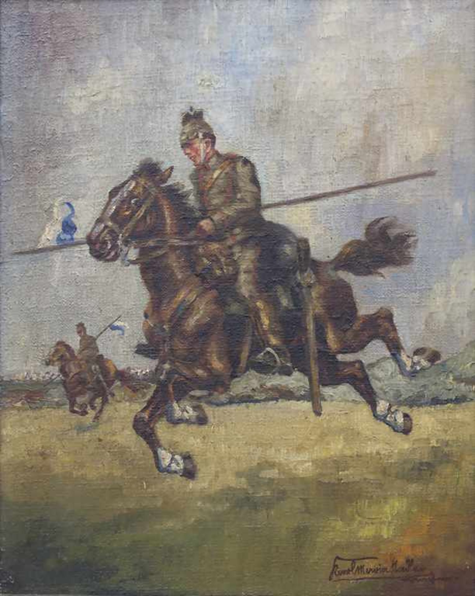 Karl Maria Hauser (19./20. Jh.), 'Soldat der Kavallerie' / 'A cavalry soldier'Technik: Öl auf