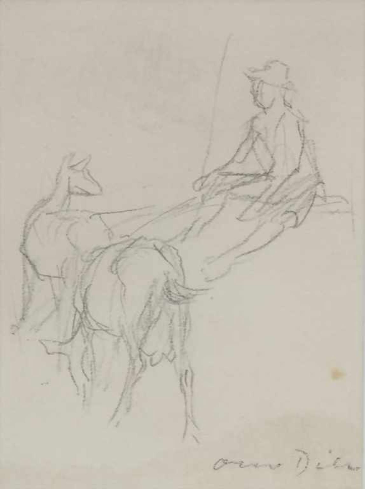 Otto Dill (1884-1957), 'Ziegenhirte' / 'A goat herder'Technik: Bleistiftskizze auf Papier,