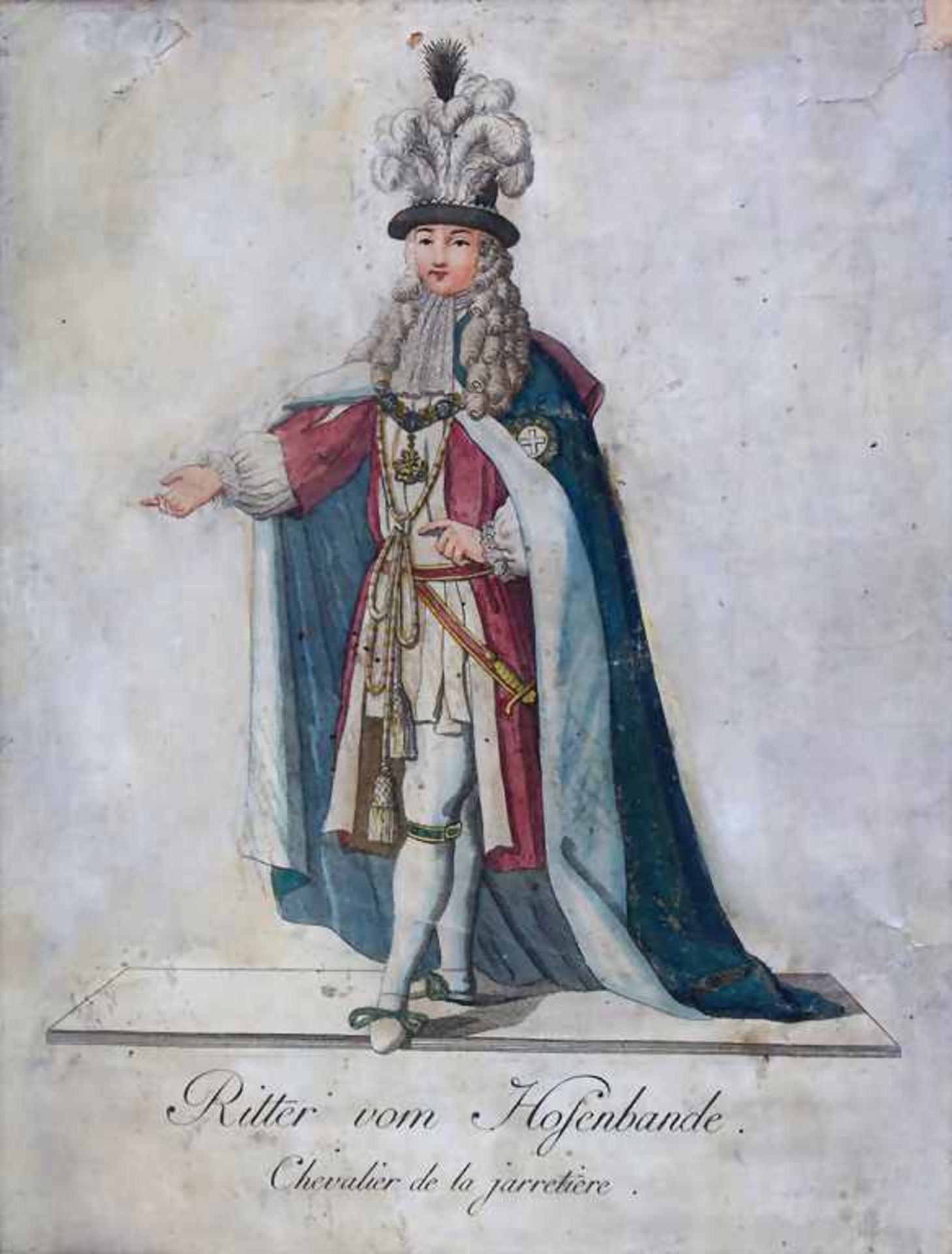 Künstler des 18. Jh. / An 18th century artist, 'Ritter vom Hosenbande'Technik: Kupferstich,
