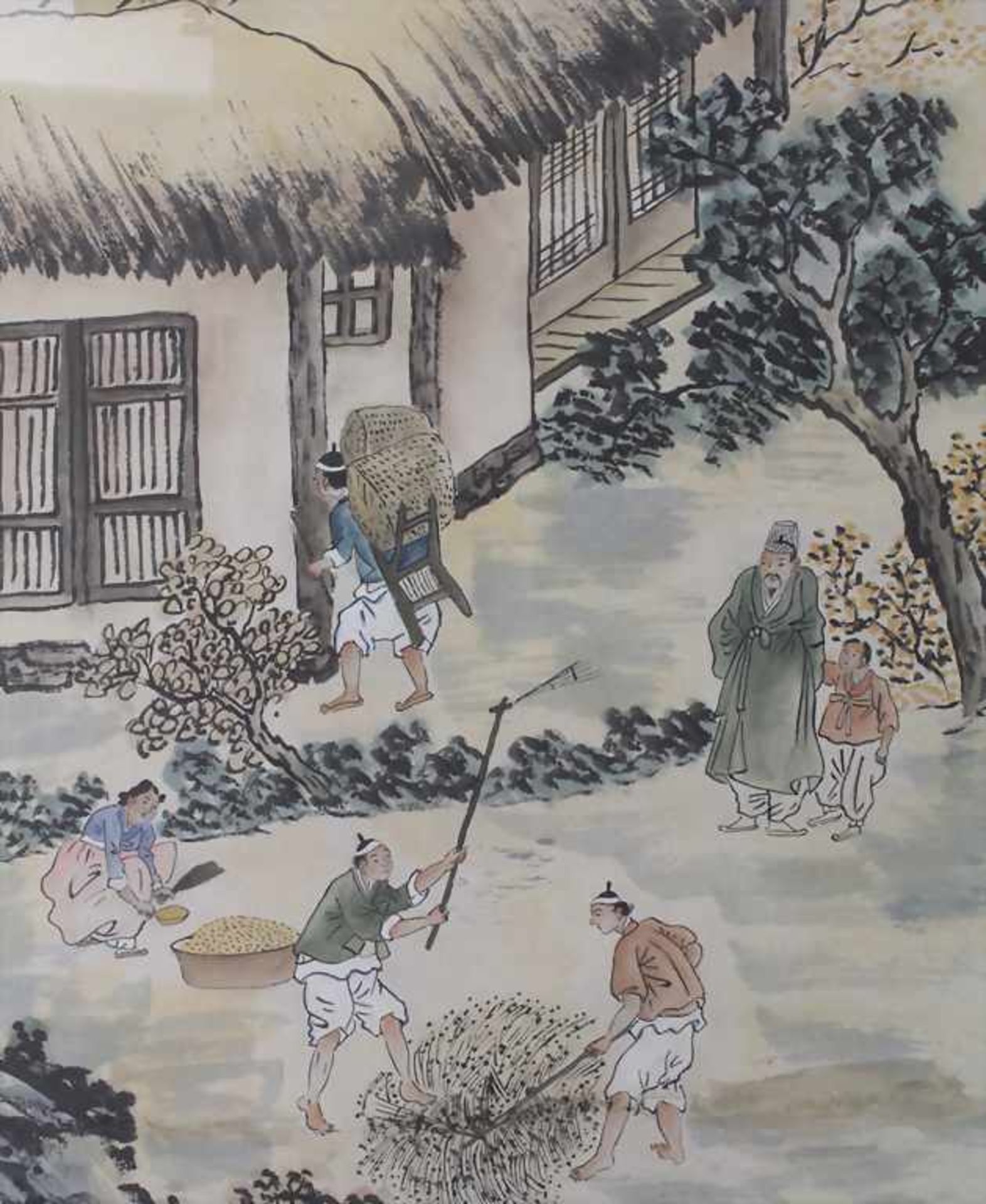 Chinesische Tuschemalerei 'Felsenlandschaft mit Figuren' / A chinese ink painting 'rock landscape' - Bild 2 aus 4