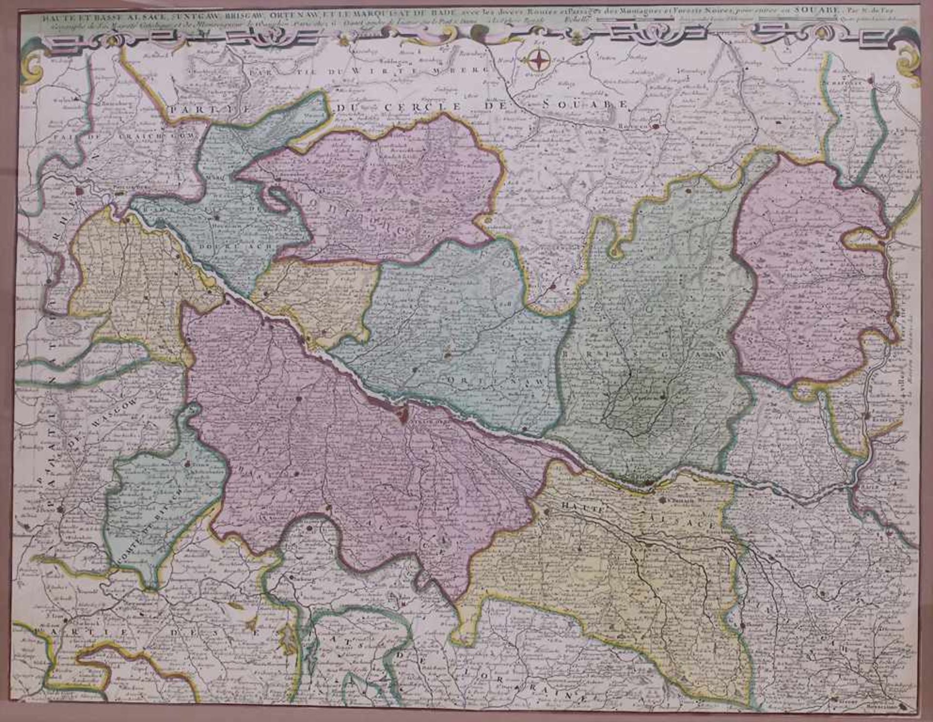 Historische Karte Oberrhein, Baden und Elsass 'Haute et Basse Alsace' / A historic map of Upper