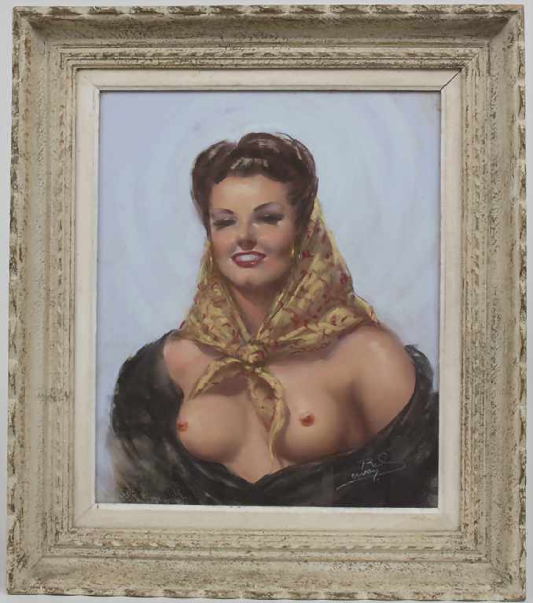 Künstler der 1950er Jahre, 'Weiblicher Halbakt' / 'A female semi-nude'Technik: Pastellkreide, - Image 2 of 4