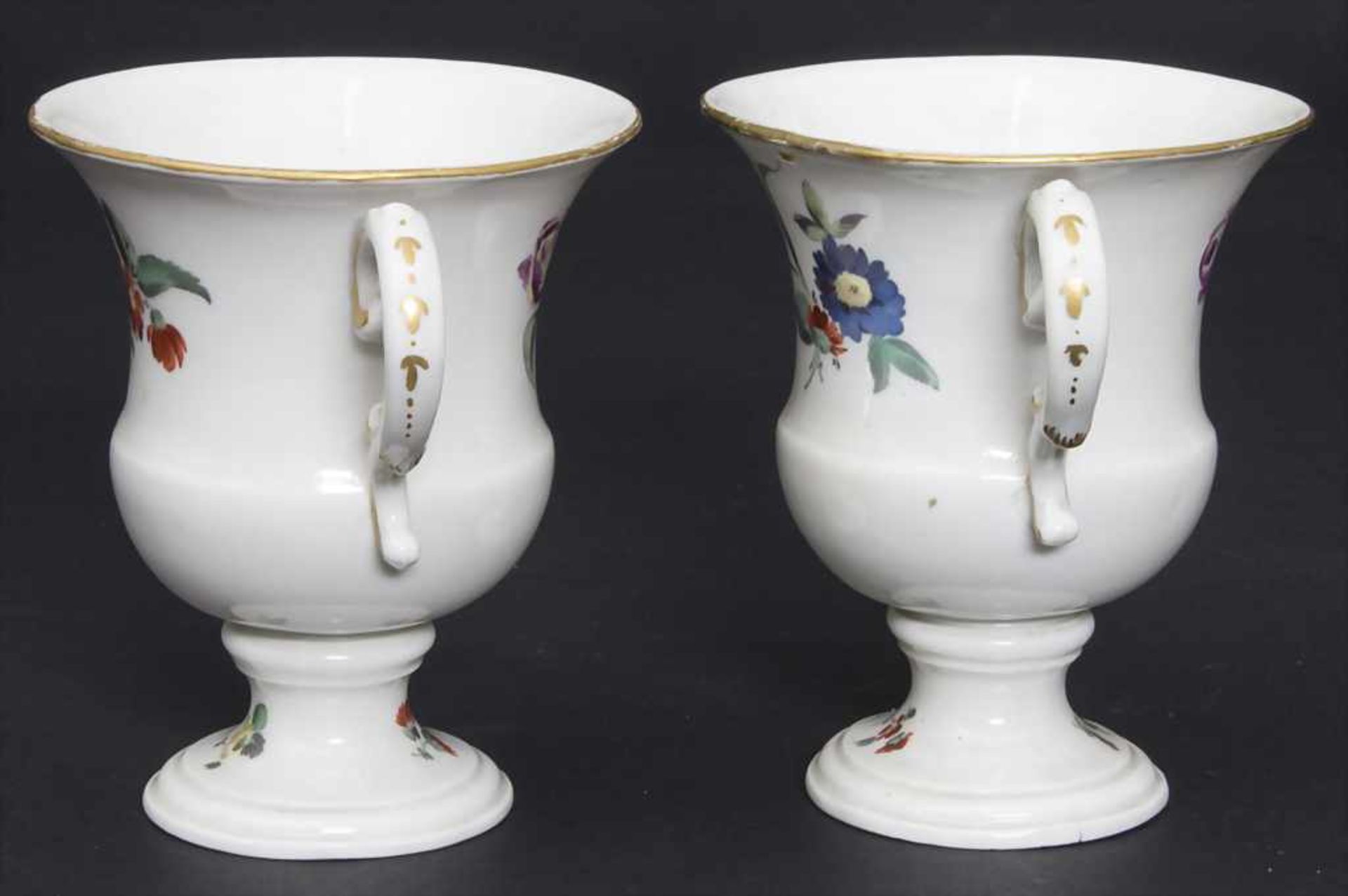 Paar Vasen mit Henkeln / 2 vases with handles, Frankenthal, um 1740Material: Porzellan, farbig - Bild 4 aus 10