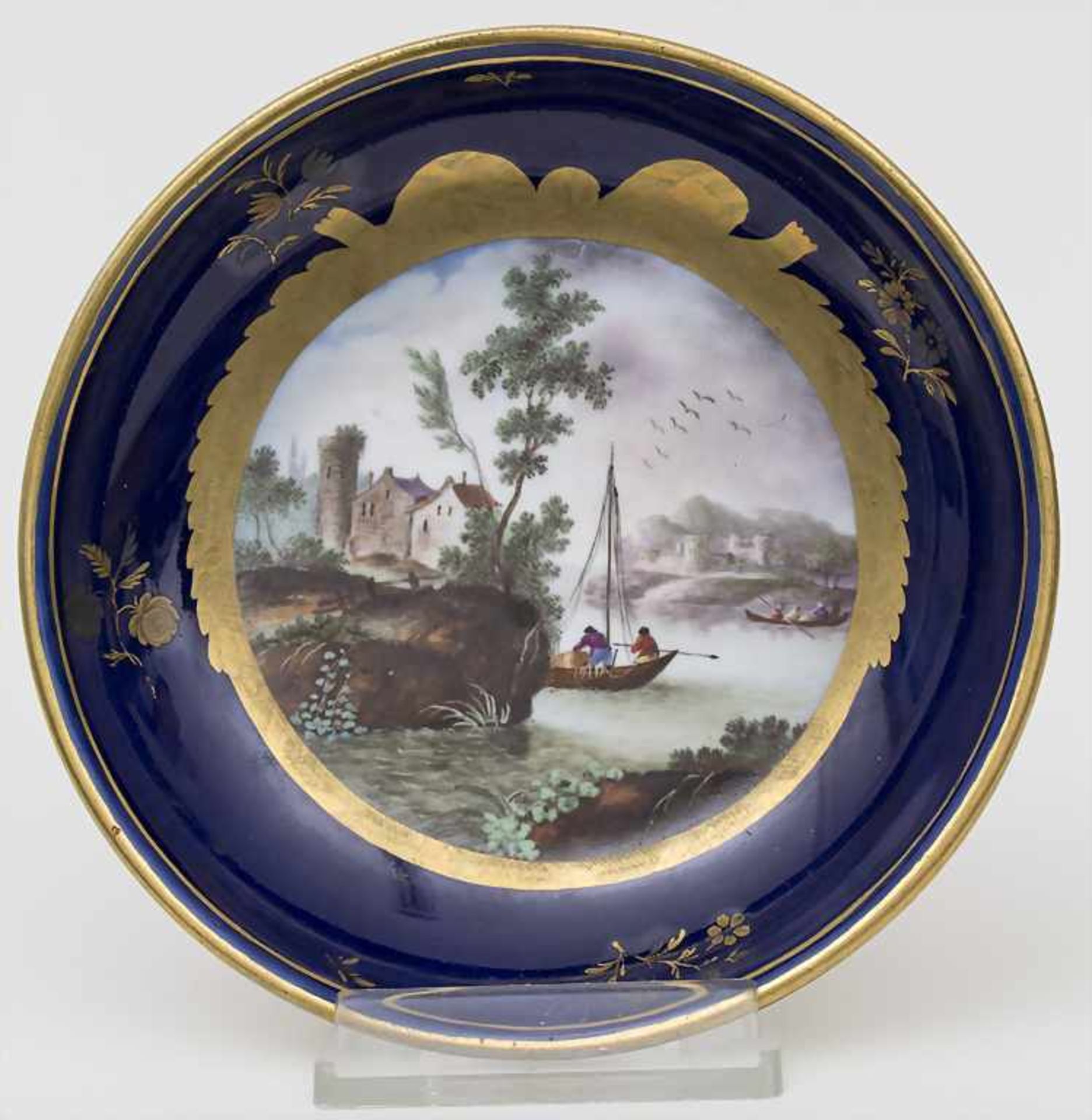 Ansichtenteller / A plate, Frankenthal, 1778Material: Porzellan, bemalt u. glasiert,Marke: