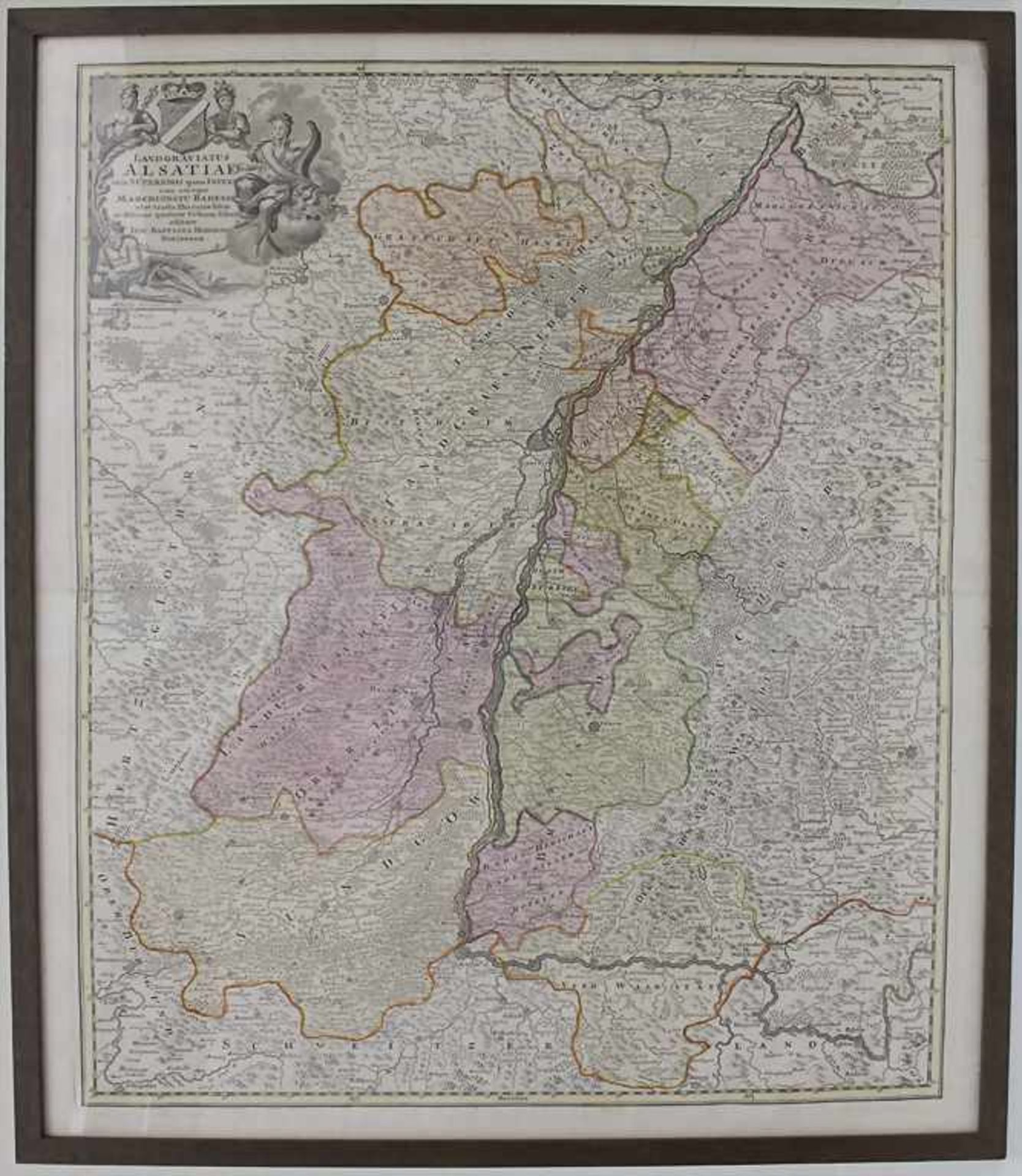 J. B. Homann (1664-1724) Historische Karte 'Elsaß' / A historical map of AlsaceTitel: 'Landgraviatus - Image 2 of 7