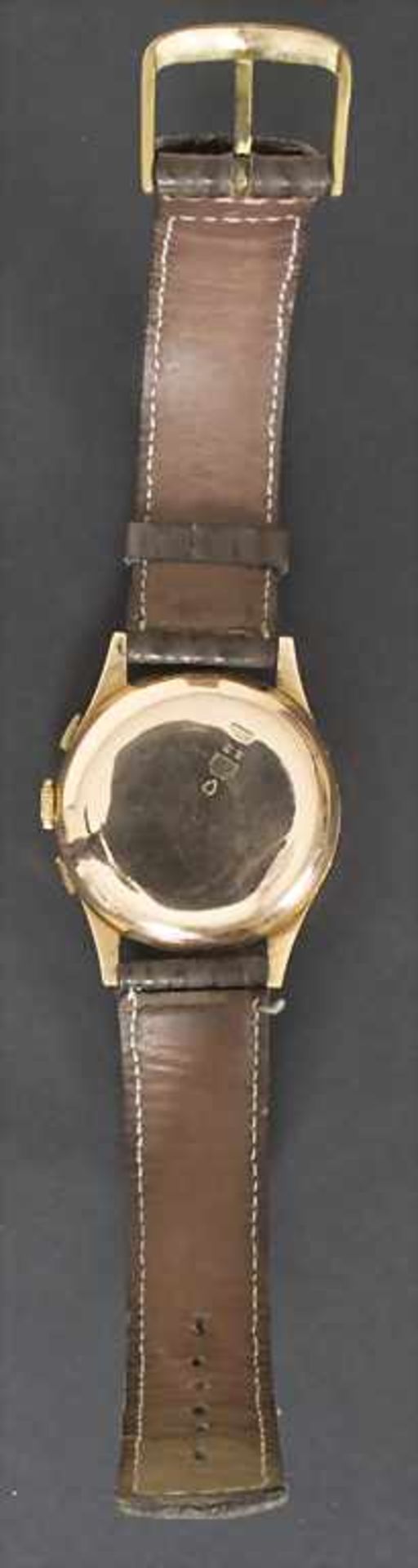 HAU / A men's watch, EGONA, Chronograph, Schweiz/Swiss, um 1960Gehäuse: Gold 18 Kt 750/000 - Image 6 of 6