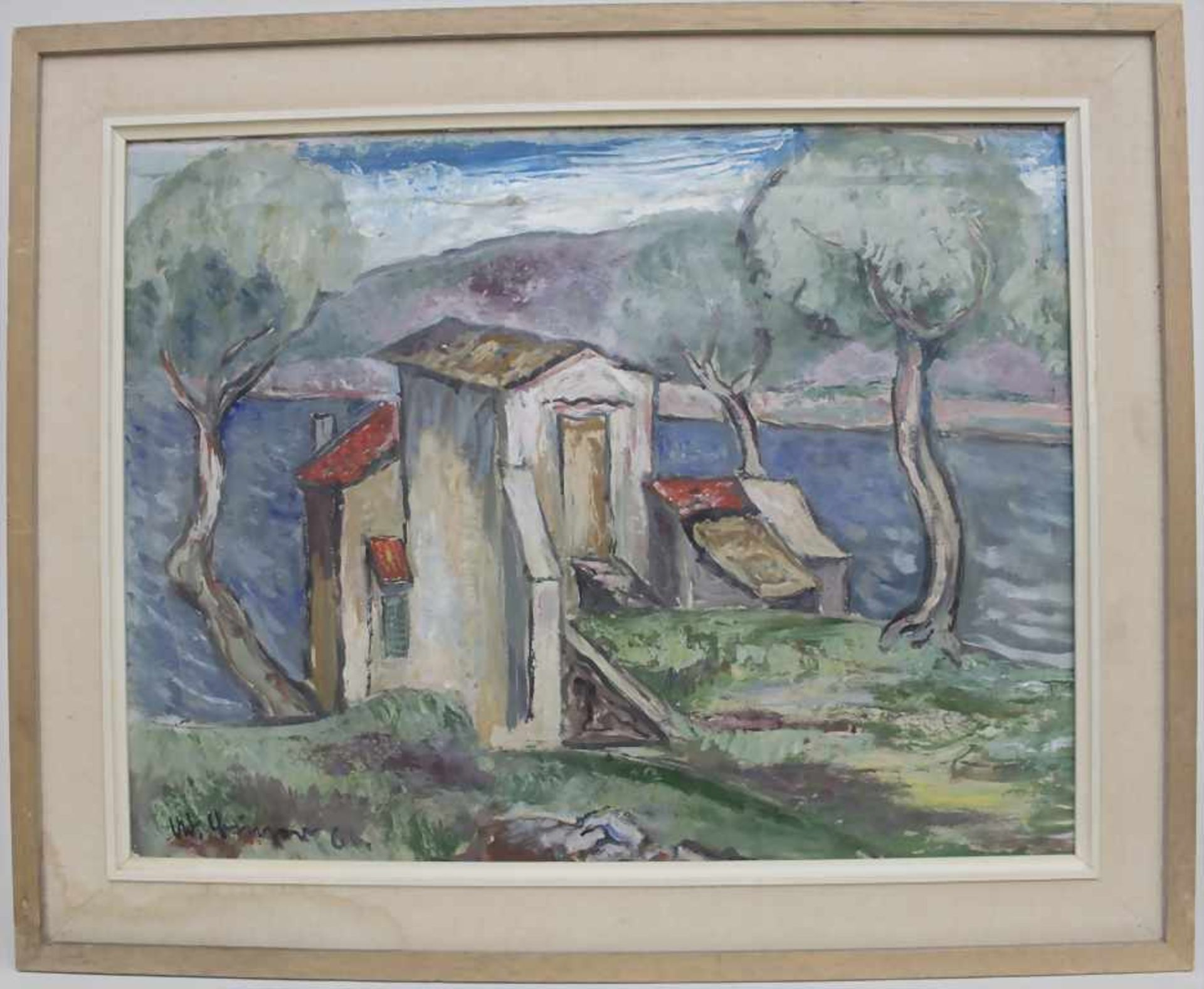 Adolf Büger (1885-1966), 'Mediterrane Küstenlandschaft' / 'A mediterranean landscape'Technik: Öl auf - Image 2 of 5