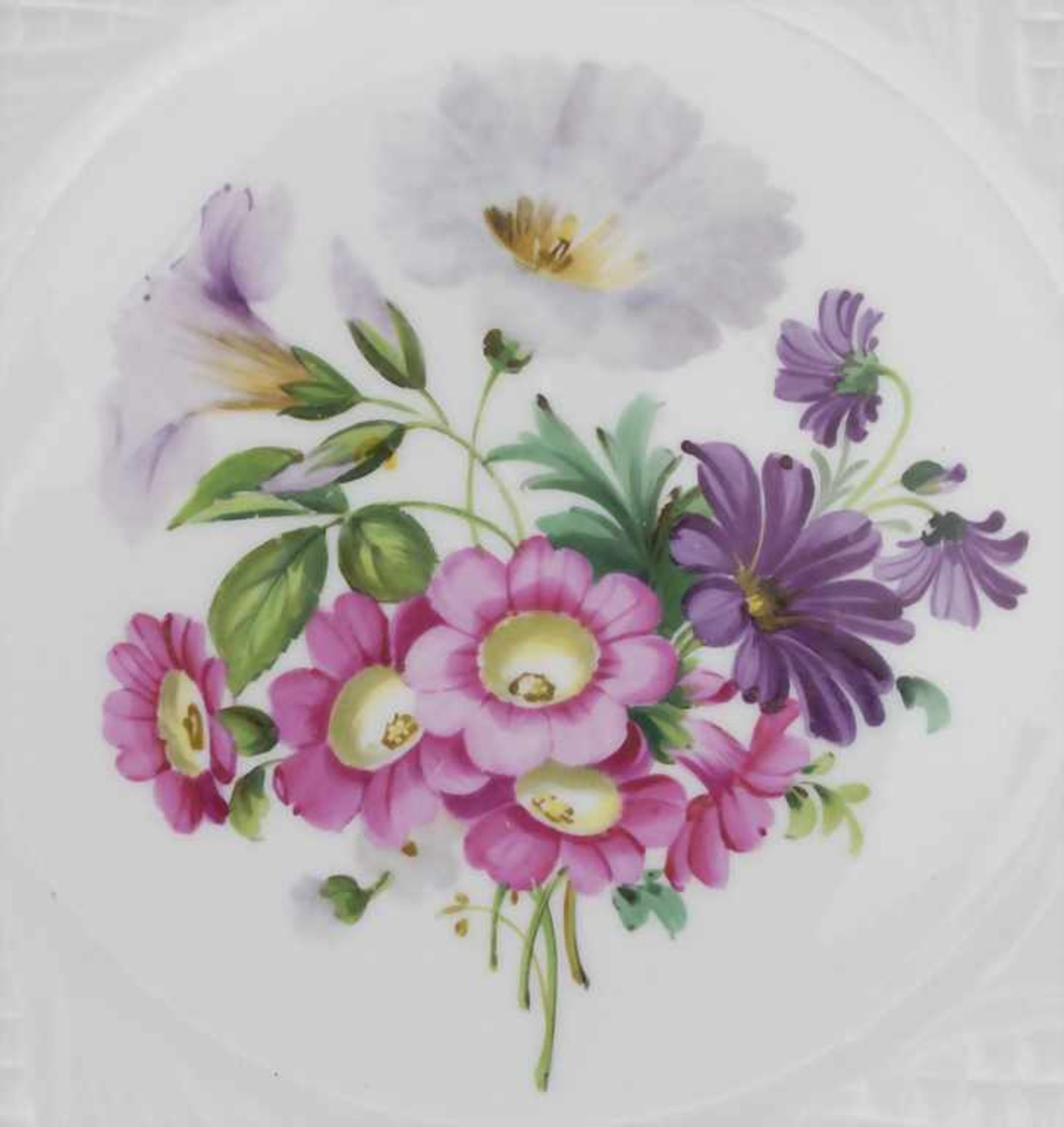 Konvolut 4 Teller mit Blumenmalerei / A set of 4 plates with flowers, Meissen, 1860-1924Material: - Bild 7 aus 8