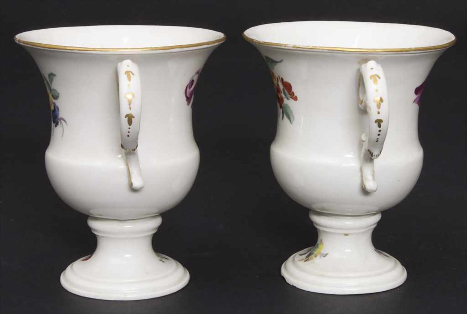 Paar Vasen mit Henkeln / 2 vases with handles, Frankenthal, um 1740Material: Porzellan, farbig - Bild 2 aus 10
