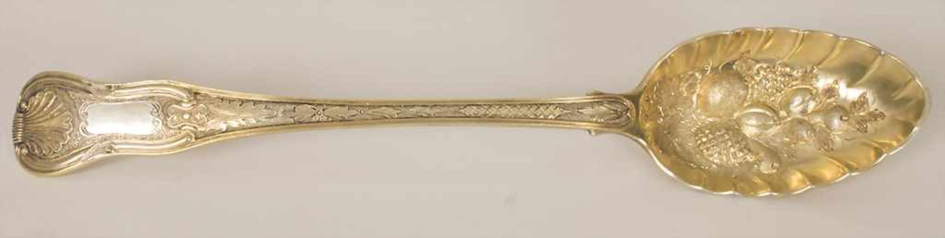 Beeren Löffel / A silver berry spoon, London, 1789Material: Silber 925/000, vergoldet,Punzierung: