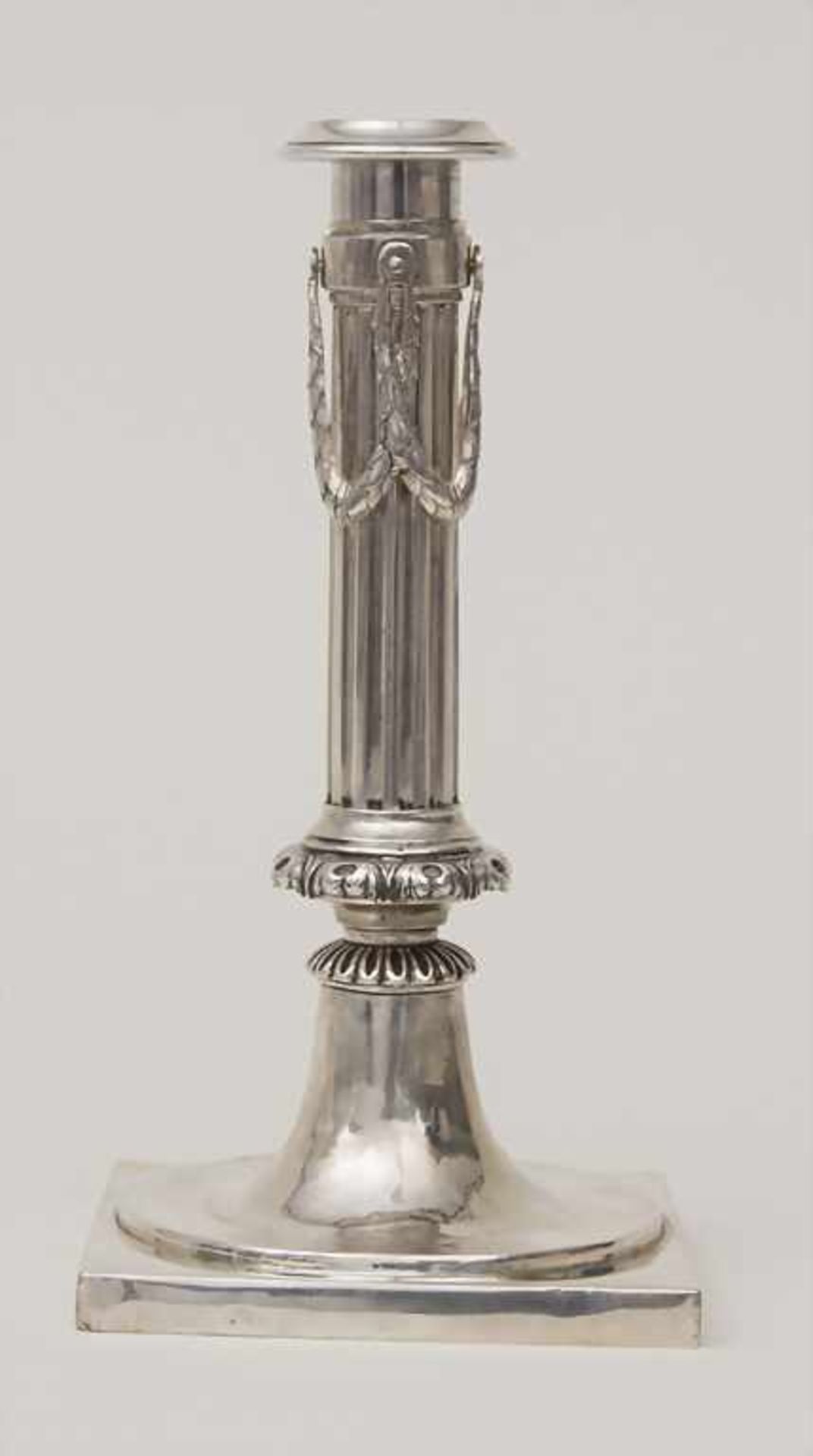 Klassizismus-Leuchter / A Classicism silver candlestick, Jeremias Balthasar Heckenauer, Augsburg