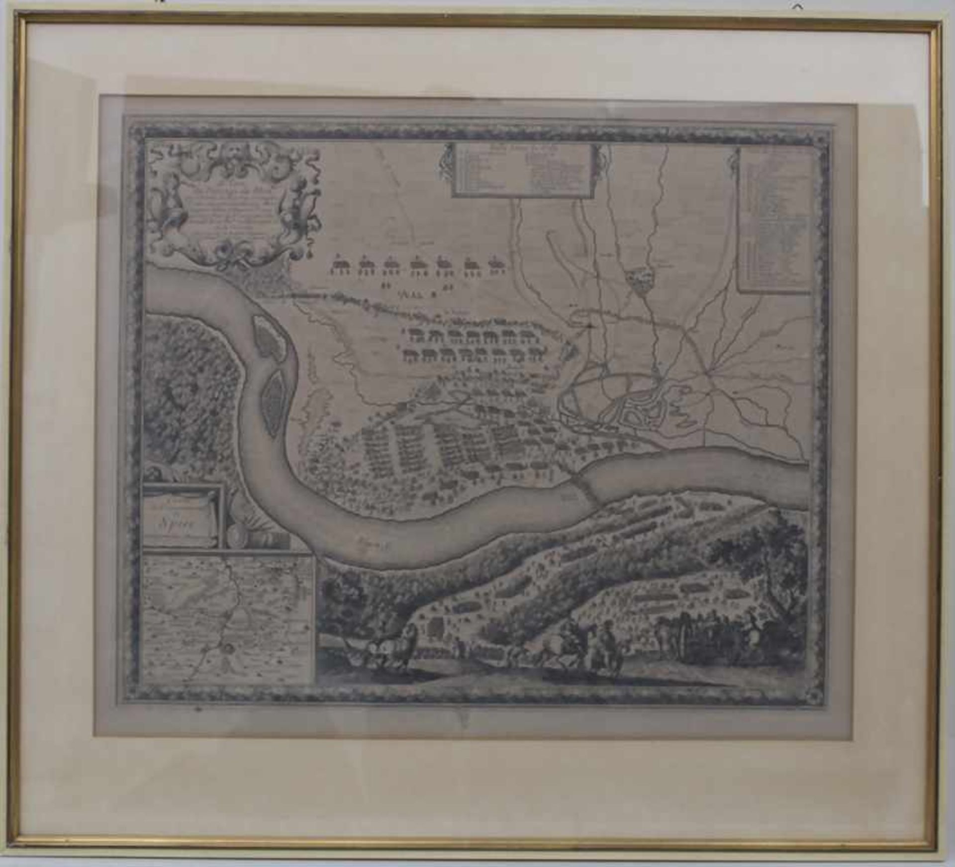 Nicolas Cochin (1610-1686), historische Karte 'Rheinübergang der Franzosen bei Speyer' / A - Bild 2 aus 7