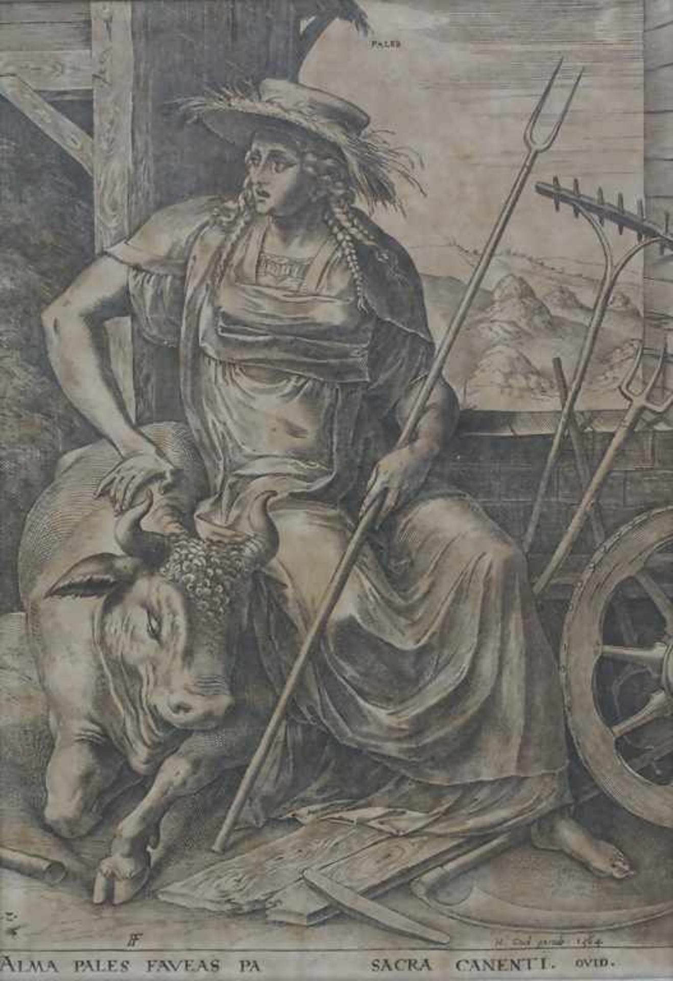 Frans Huys (1522-1562), 'Alma Pales Faveas Pa'Technik: Kupferstich auf Papier, gerahmt, hinter