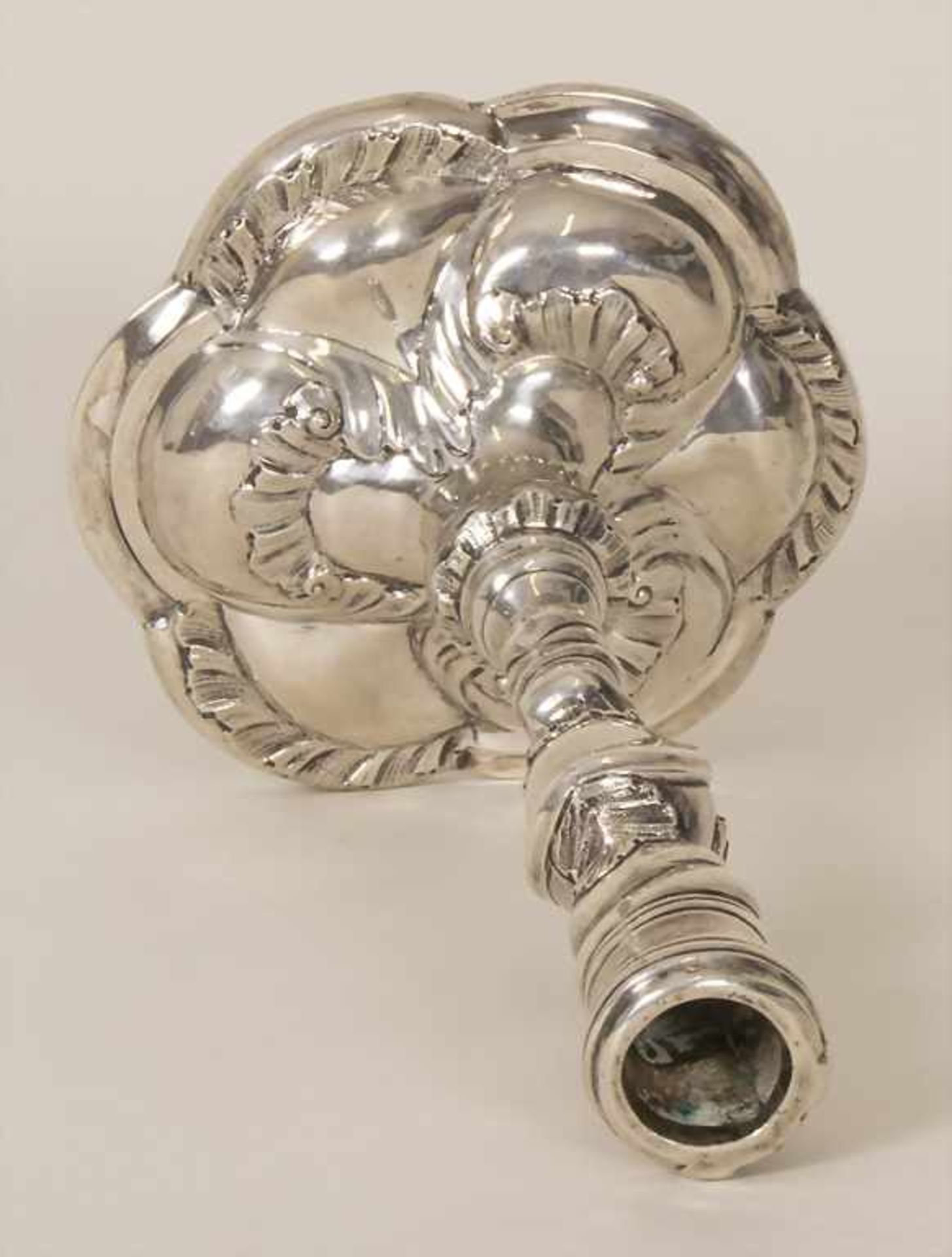 Barock Leuchter / A Baroque silver candlestick, Andreas Jacob Rudolph, Kopenhagen/Copenhagen, - Bild 4 aus 11