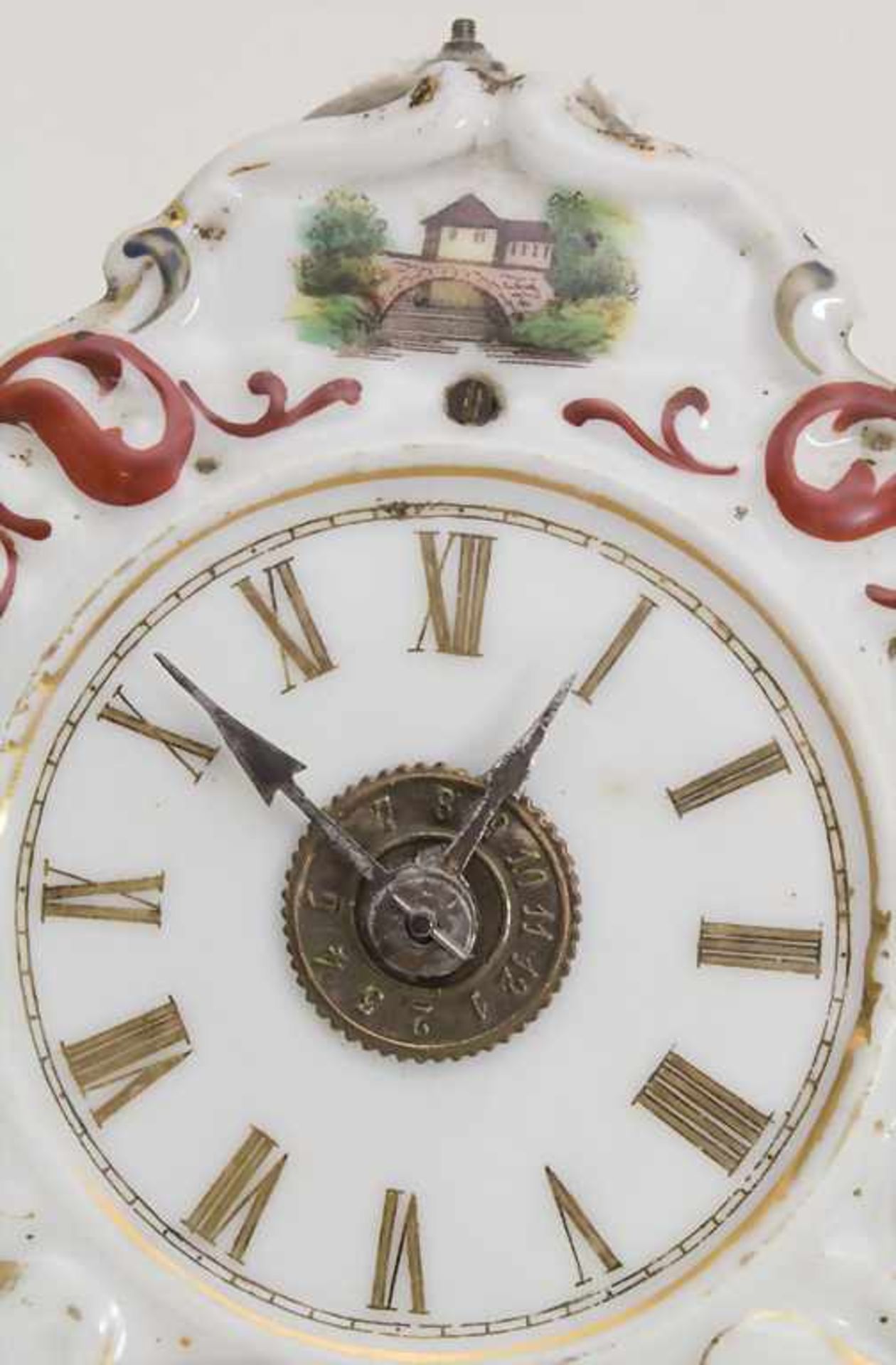 Jockele, A Black Forest Clock, P. Weisser, deutsch, um 1860Zifferblatt: Porzellan bemalt,Werk: - Bild 2 aus 5