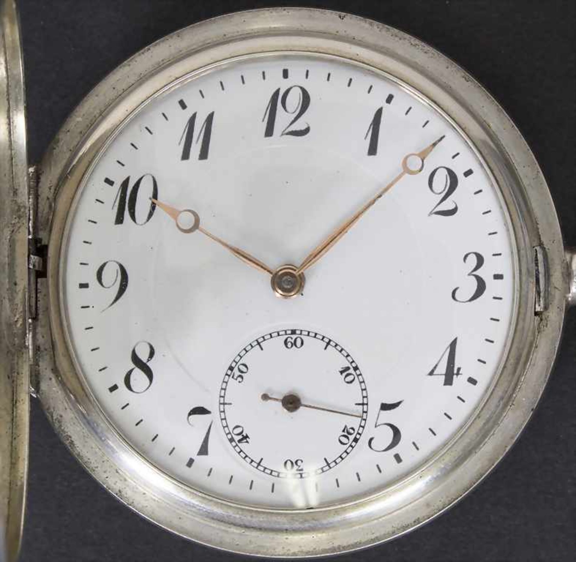Taschenuhr Savonette / A pocket watch, Schweiz/SwissMaterial: Gehäuse, Staubdeckel und Uhrenkette