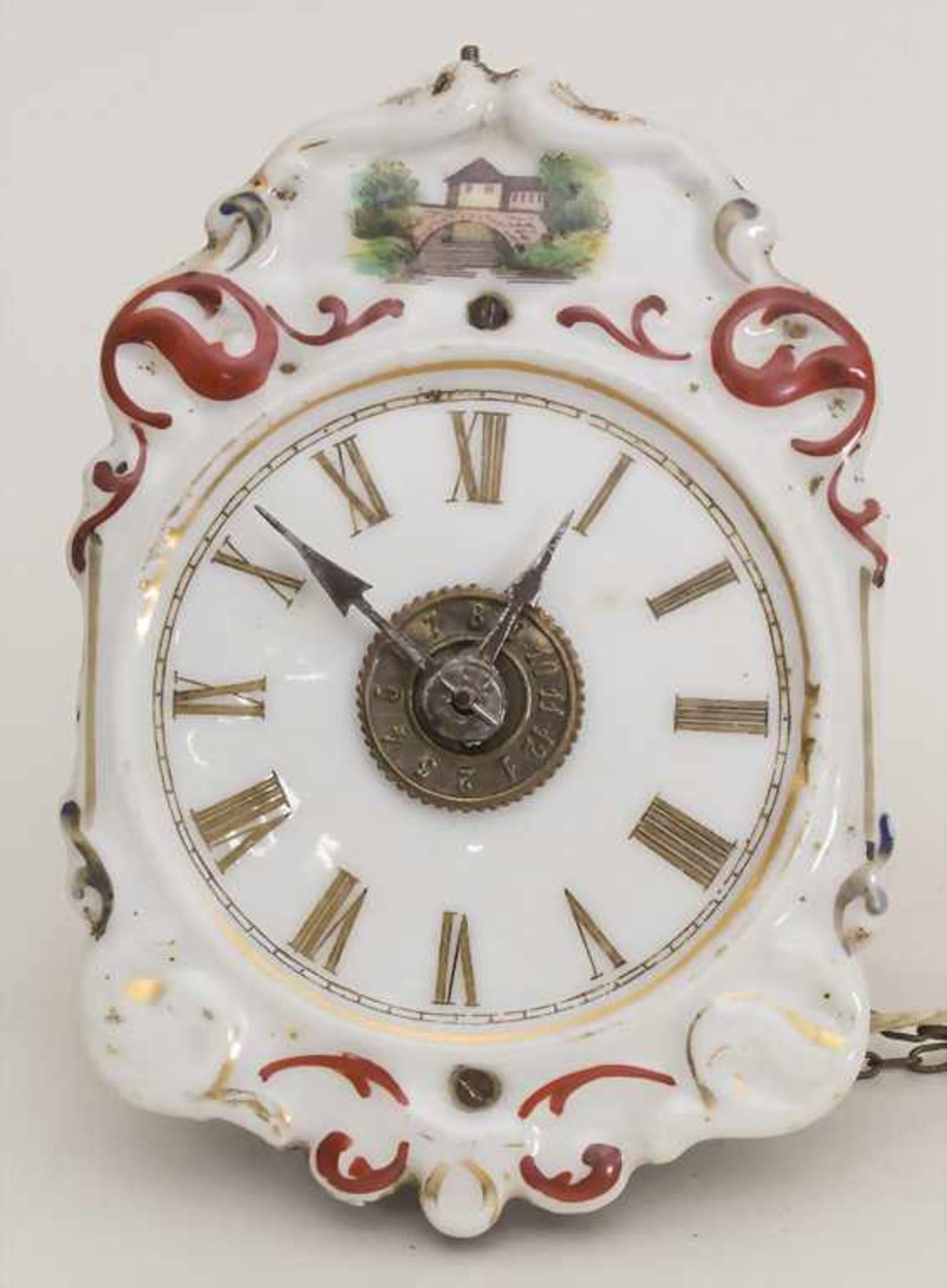 Jockele, A Black Forest Clock, P. Weisser, deutsch, um 1860Zifferblatt: Porzellan bemalt,Werk: