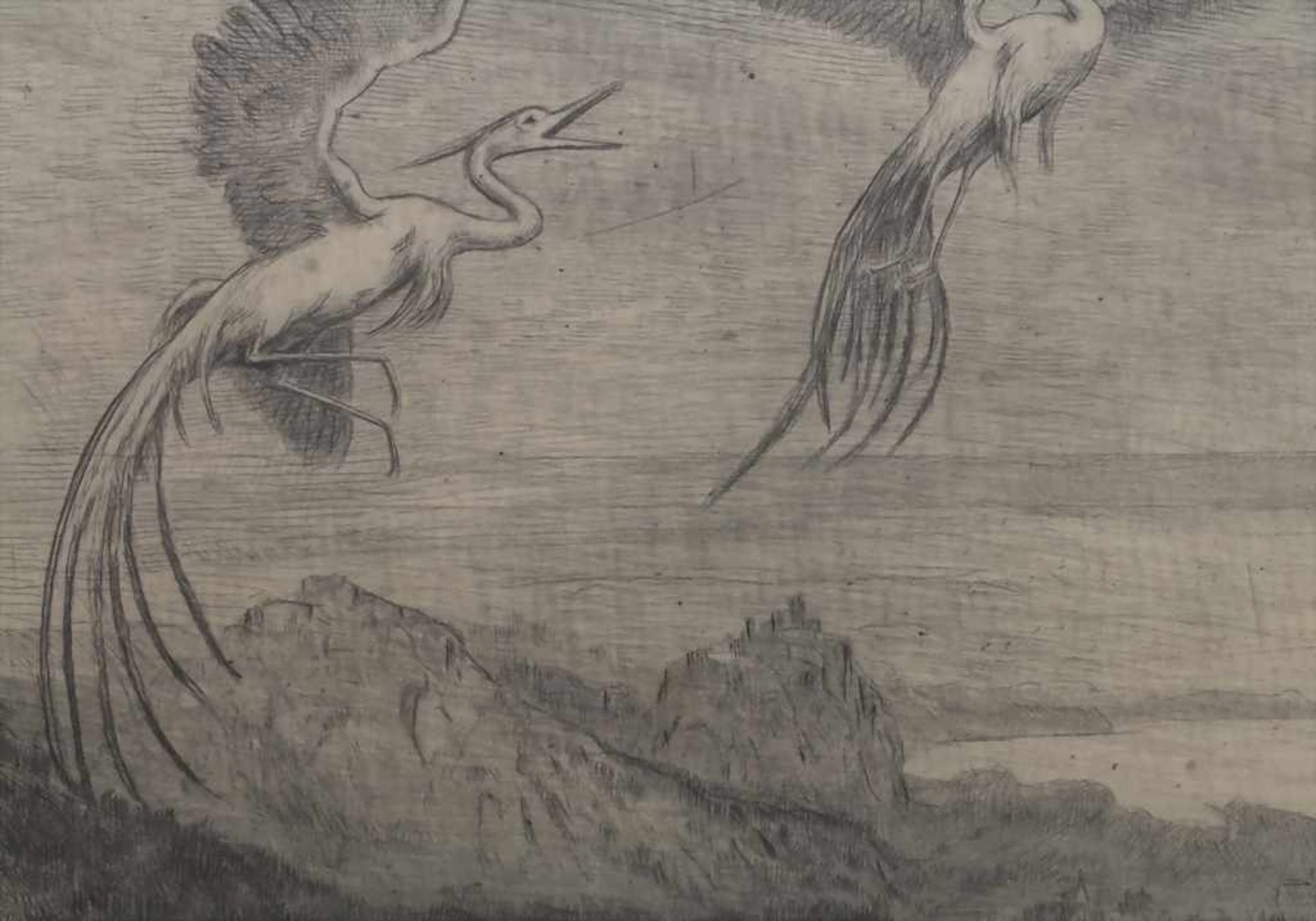 Hans Thoma (1839-1924), 'Wundervögel'Technik: Radierung auf Papier, gerahmt, hinter Glas, Datierung: - Image 8 of 11