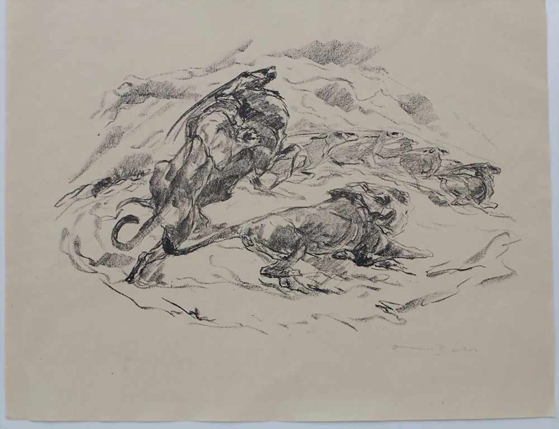 Otto Dill (1884-1957), 'Löwen auf Antilopenjagd' / 'Lions hunting antelopes'Technik: Lithografie auf - Image 5 of 7