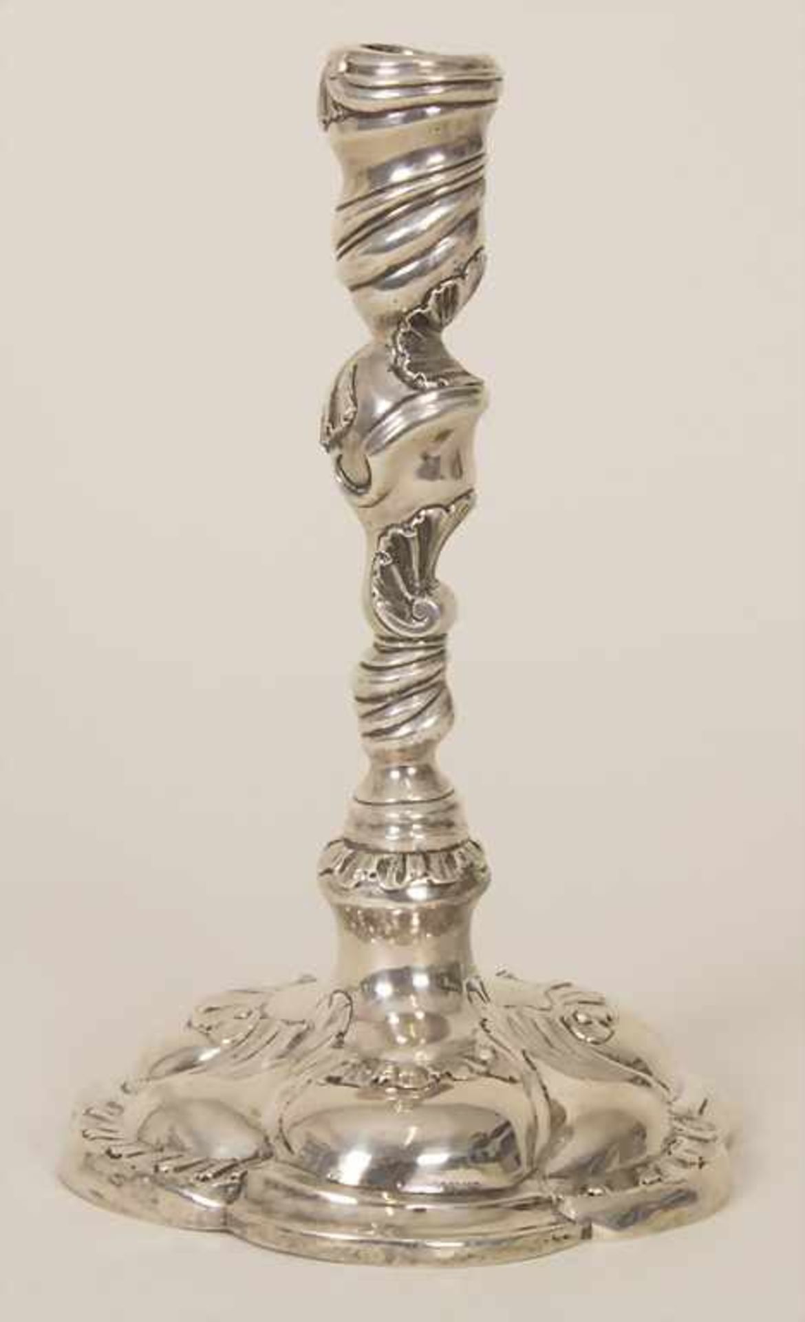 Barock Leuchter / A Baroque silver candlestick, Andreas Jacob Rudolph, Kopenhagen/Copenhagen, - Bild 3 aus 11