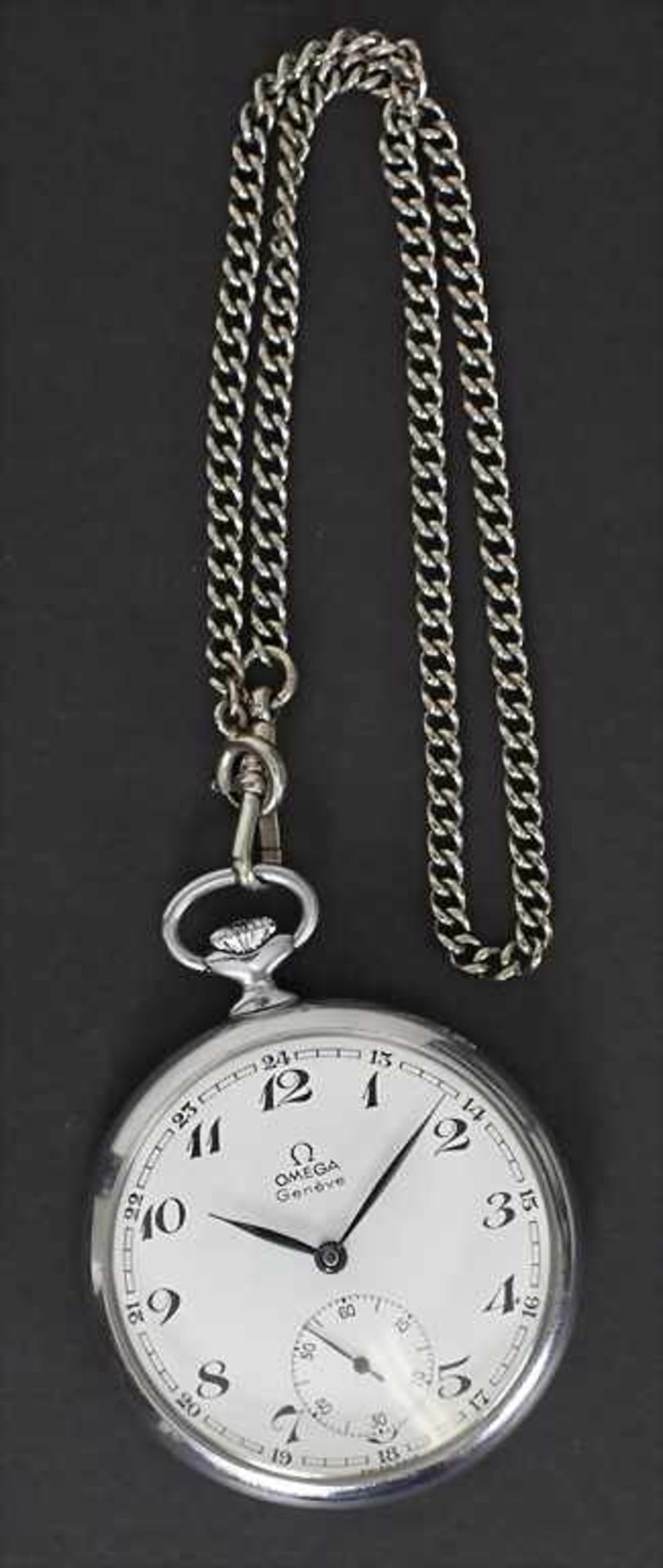 Offene Taschenuhr /A pocket watch, Omega, Schweiz/Swiss, um 1930Material: Gehäuse Stahl, Nr. 121. - Image 3 of 5
