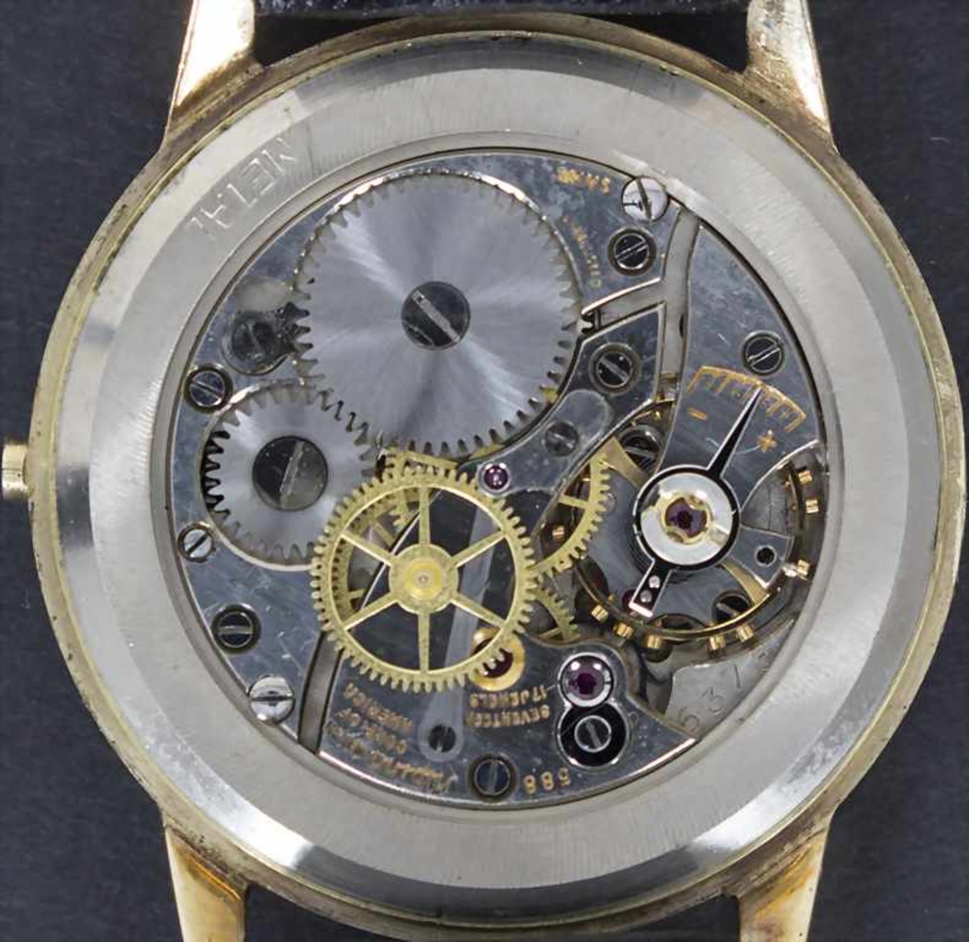 HAU / A men's watch, Alpina, Schweiz/Swiss, um 1960Gehäuse: Gold 14 Kt 585/000 gepunzt, Nr. 172129, - Bild 2 aus 5