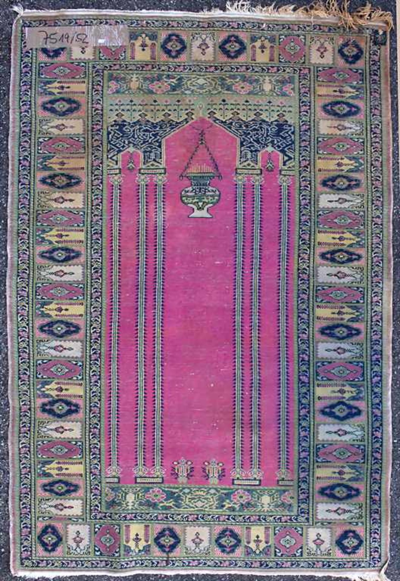 Gebetsteppich / A prayer rugMaterial: Seide auf Seide / Baumwolle,Maße: 134 x 88 cm, Zustand: - Image 4 of 11