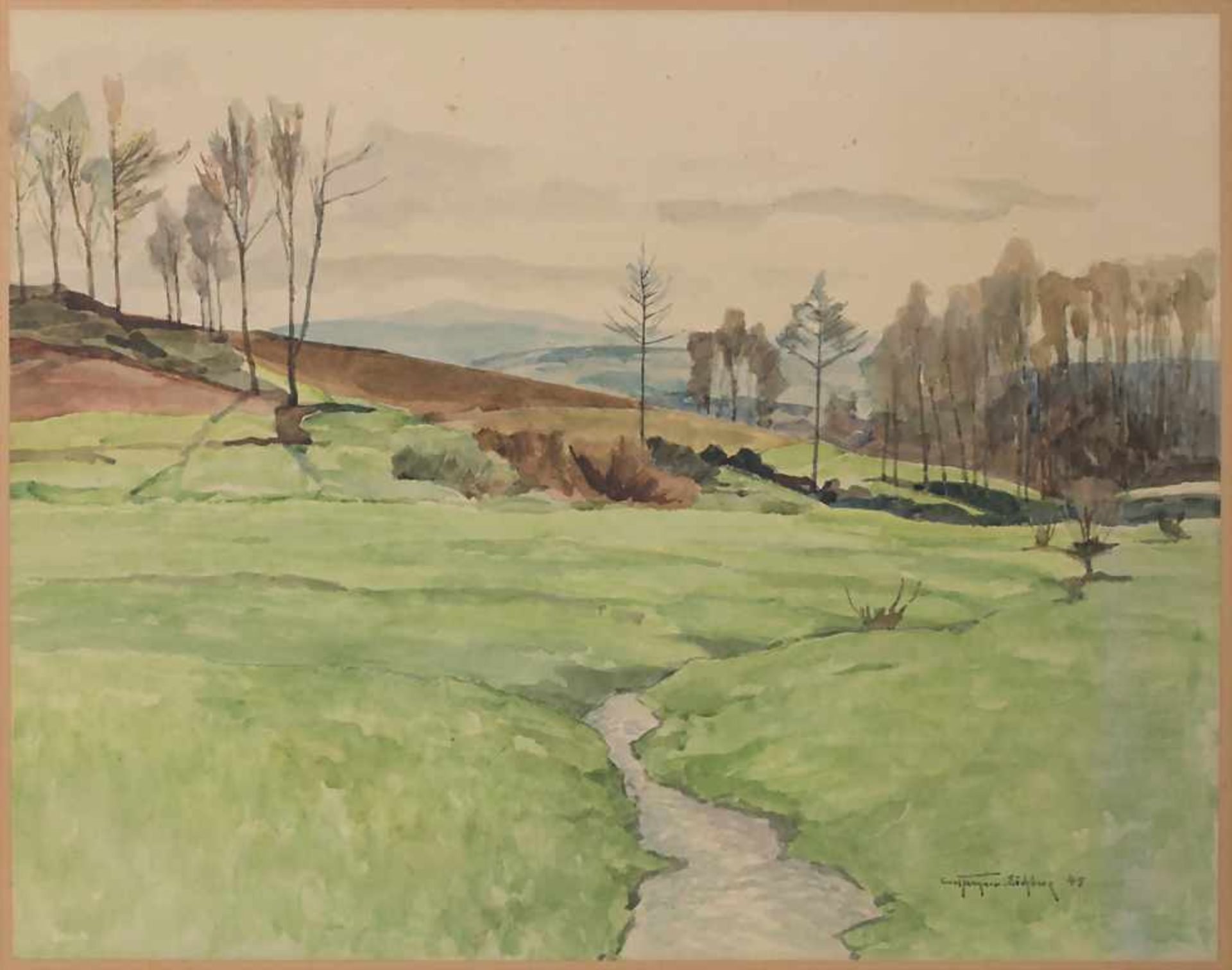 Carl Kayser-Eichberg (1873-1964), 'Bachlauf in Hügellandschaft' / 'A hilly landscape with a stream'