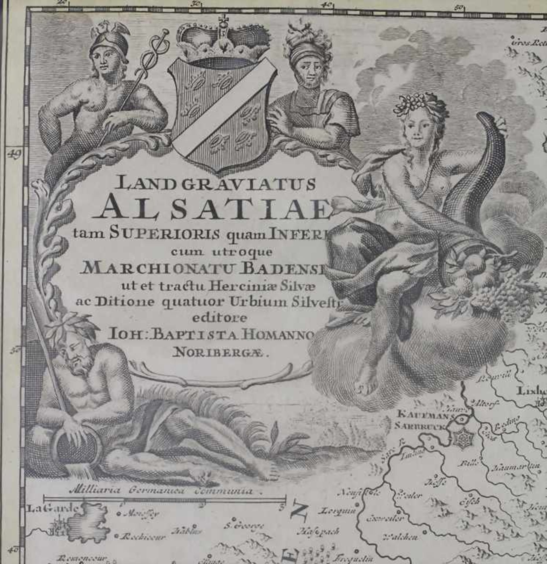 J. B. Homann (1664-1724) Historische Karte 'Elsaß' / A historical map of AlsaceTitel: 'Landgraviatus - Image 5 of 7