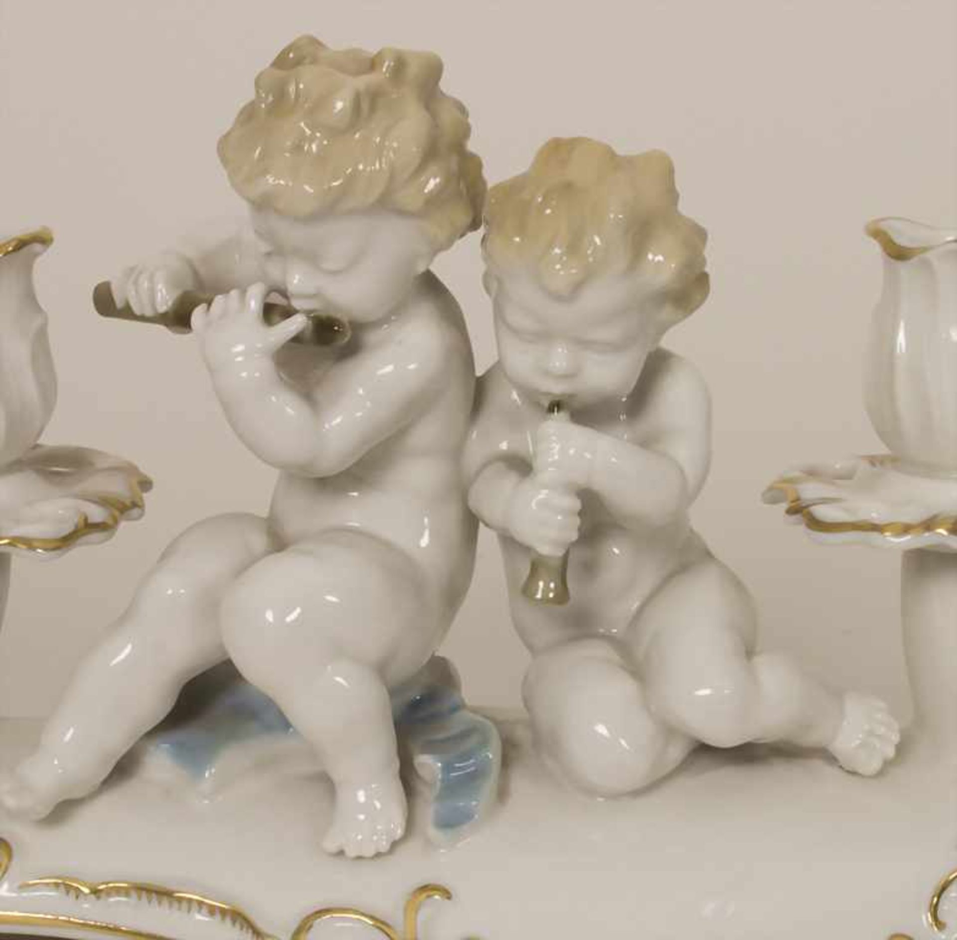 Kerzenleuchter mit zwei Putten / A candleholder with two cherubs, Karl Tutter (1883 - 1969), - Bild 7 aus 7