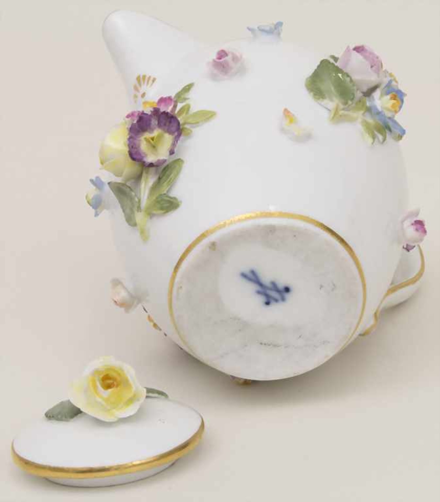 Miniaturkännchen / A miniature pot, Meissen, 1860-1924Material: Porzellan, polychrom bemalt, - Bild 5 aus 5