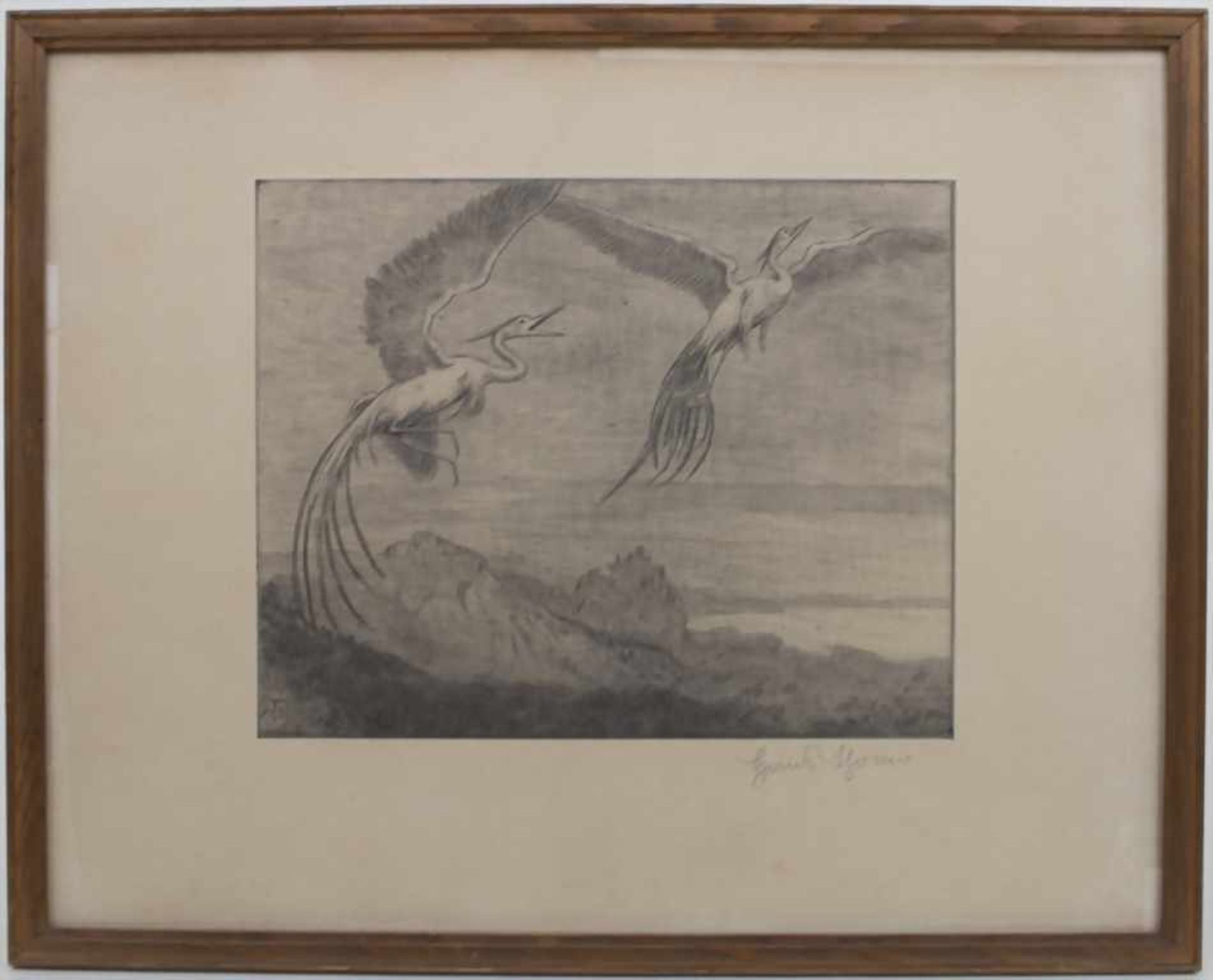 Hans Thoma (1839-1924), 'Wundervögel'Technik: Radierung auf Papier, gerahmt, hinter Glas, Datierung: - Bild 2 aus 11