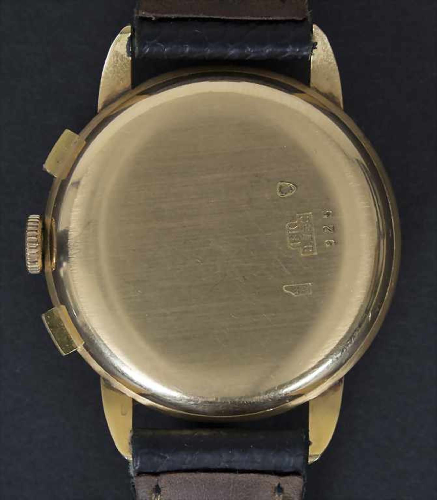 HAU / A men's watch, Avional, Chronograph, Schweiz/Swiss, um 1960Gehäuse: Gold 18 Kt 750/000 - Image 2 of 4