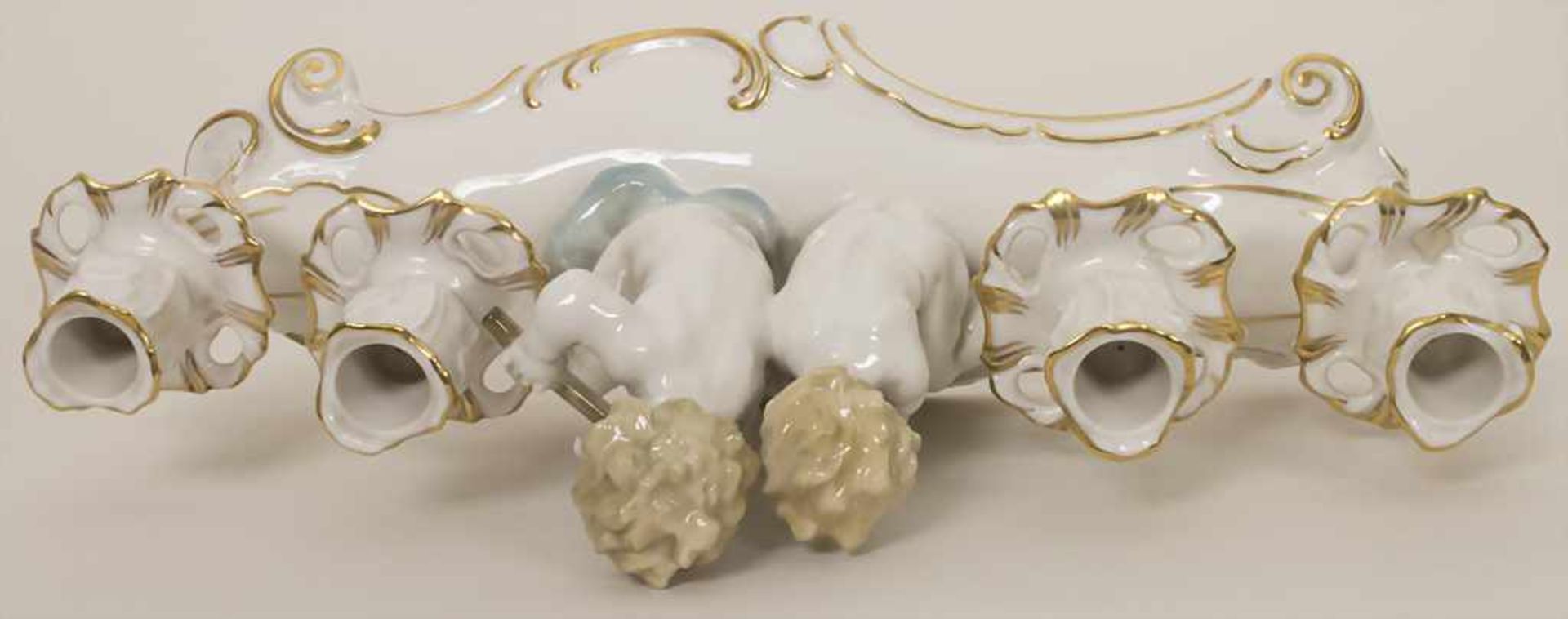 Kerzenleuchter mit zwei Putten / A candleholder with two cherubs, Karl Tutter (1883 - 1969), - Bild 3 aus 7