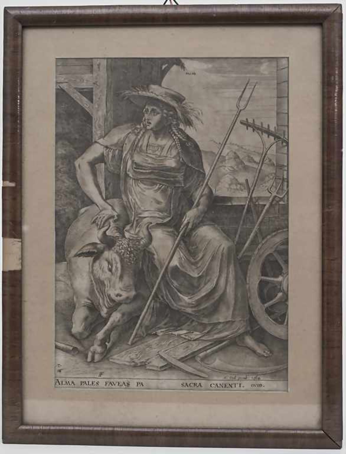 Frans Huys (1522-1562), 'Alma Pales Faveas Pa'Technik: Kupferstich auf Papier, gerahmt, hinter - Image 3 of 5