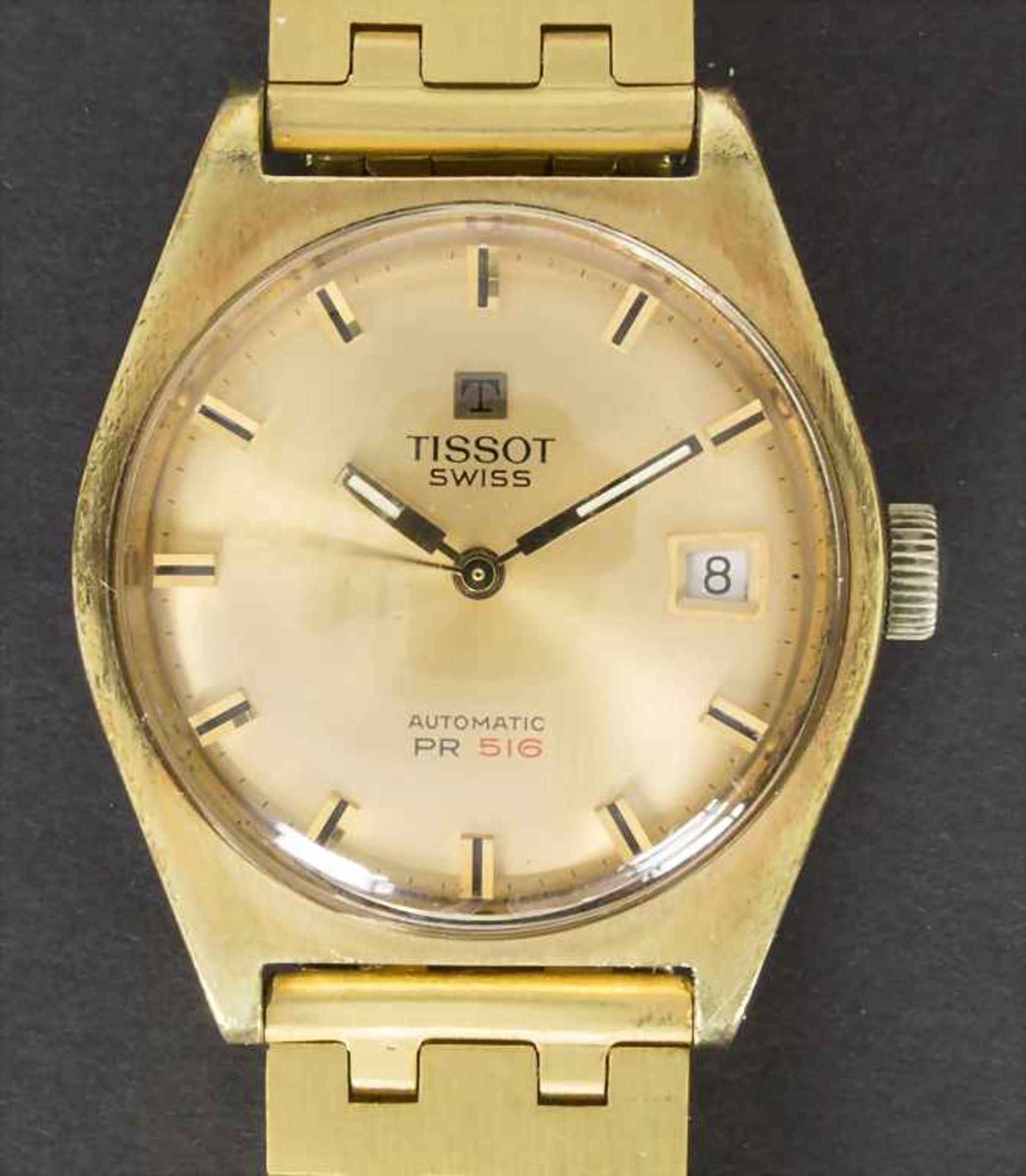 HAU / A men's watch, Tissot Automatic PR 516, Schweiz/Swiss, um 1970Gehäuse: vergoldet, Stahlboden