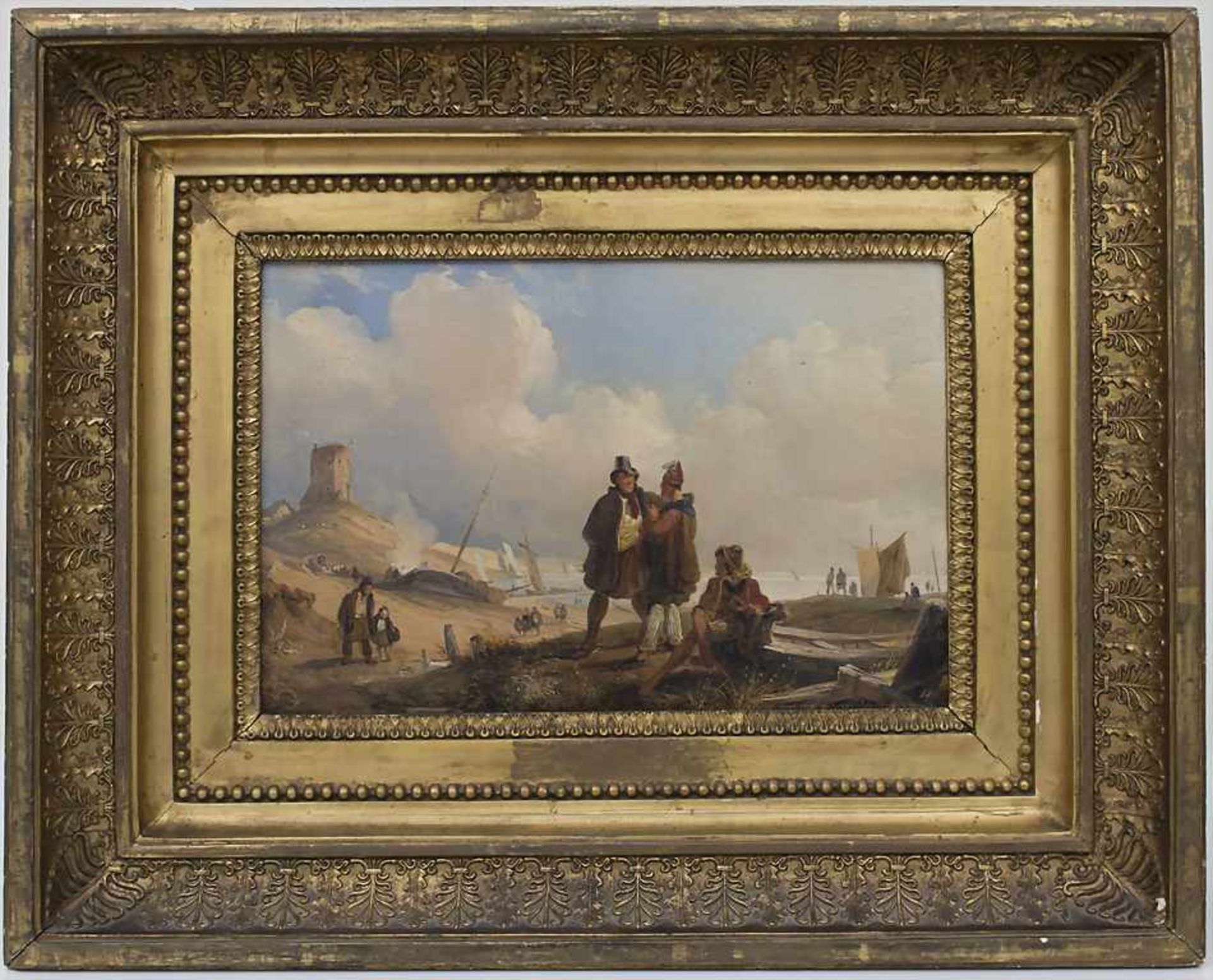 C. J. E. Roqueplan (1800/03-1855) (Zuschreibung), 'Händler vor Hafenkulisse' / 'A harbour scenery - Bild 2 aus 9