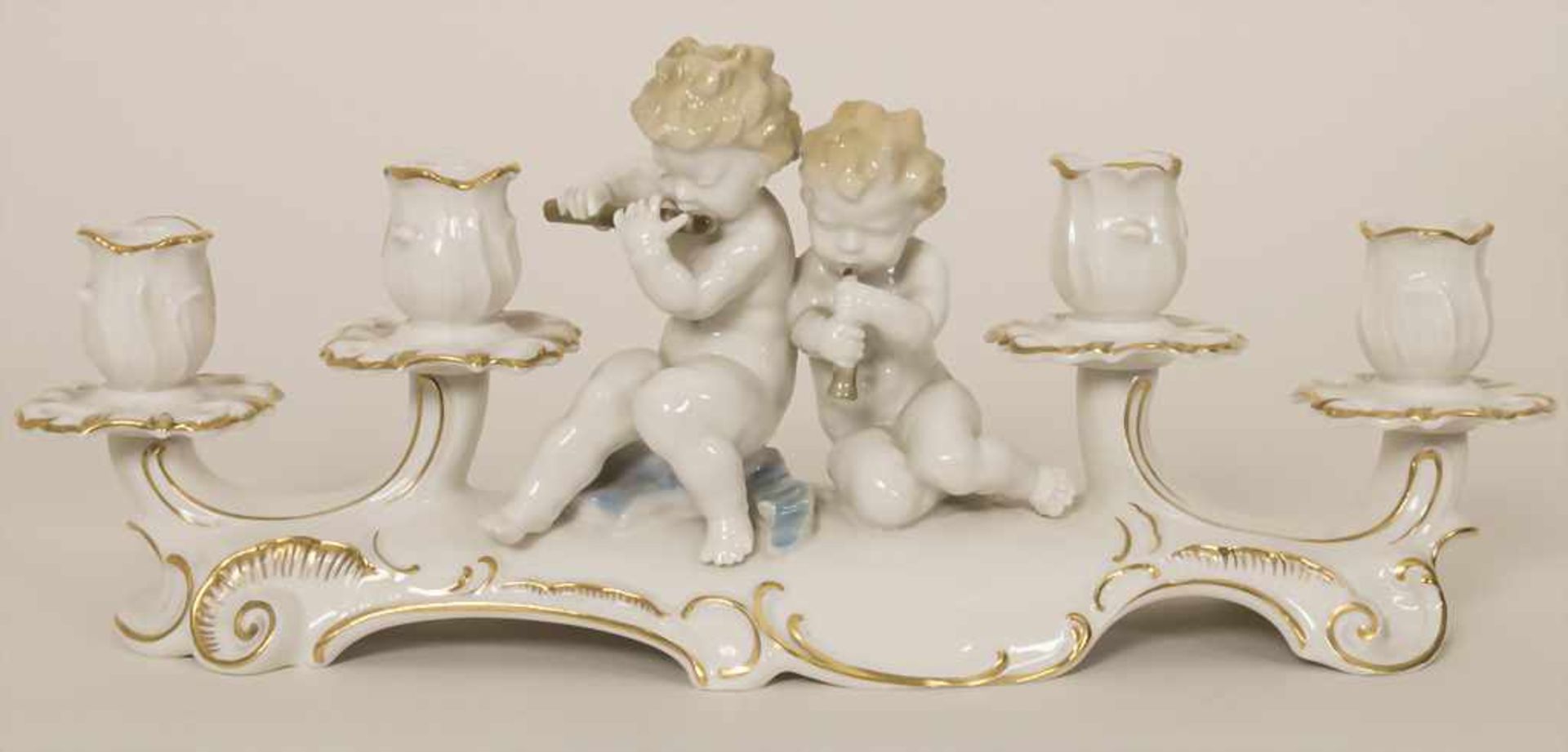 Kerzenleuchter mit zwei Putten / A candleholder with two cherubs, Karl Tutter (1883 - 1969),