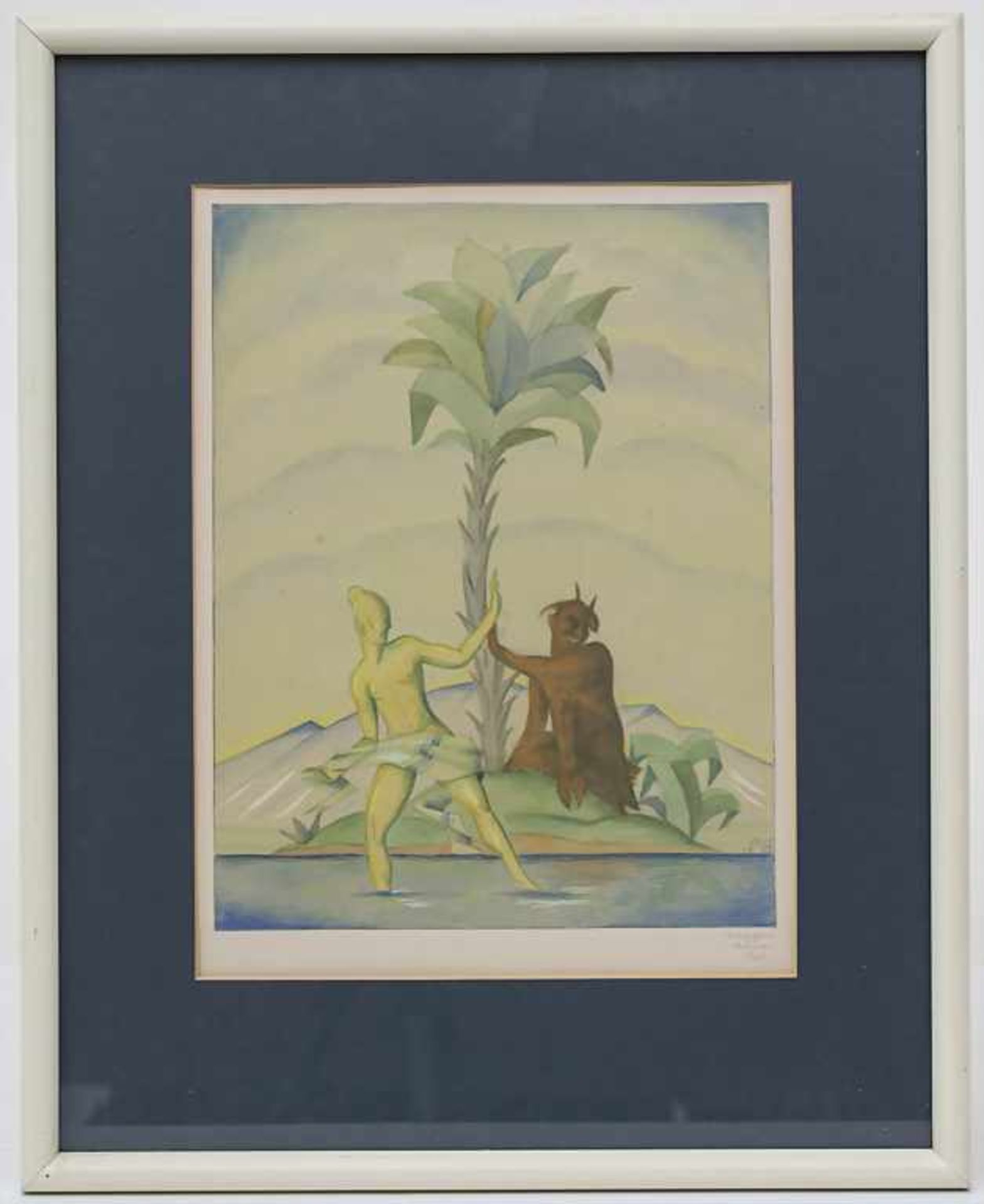 Joseph Nikolaus Geis (1892-1952), 'Satyr und Akt' / 'A satyr and a nude'Technik: Aquarell auf - Image 3 of 9