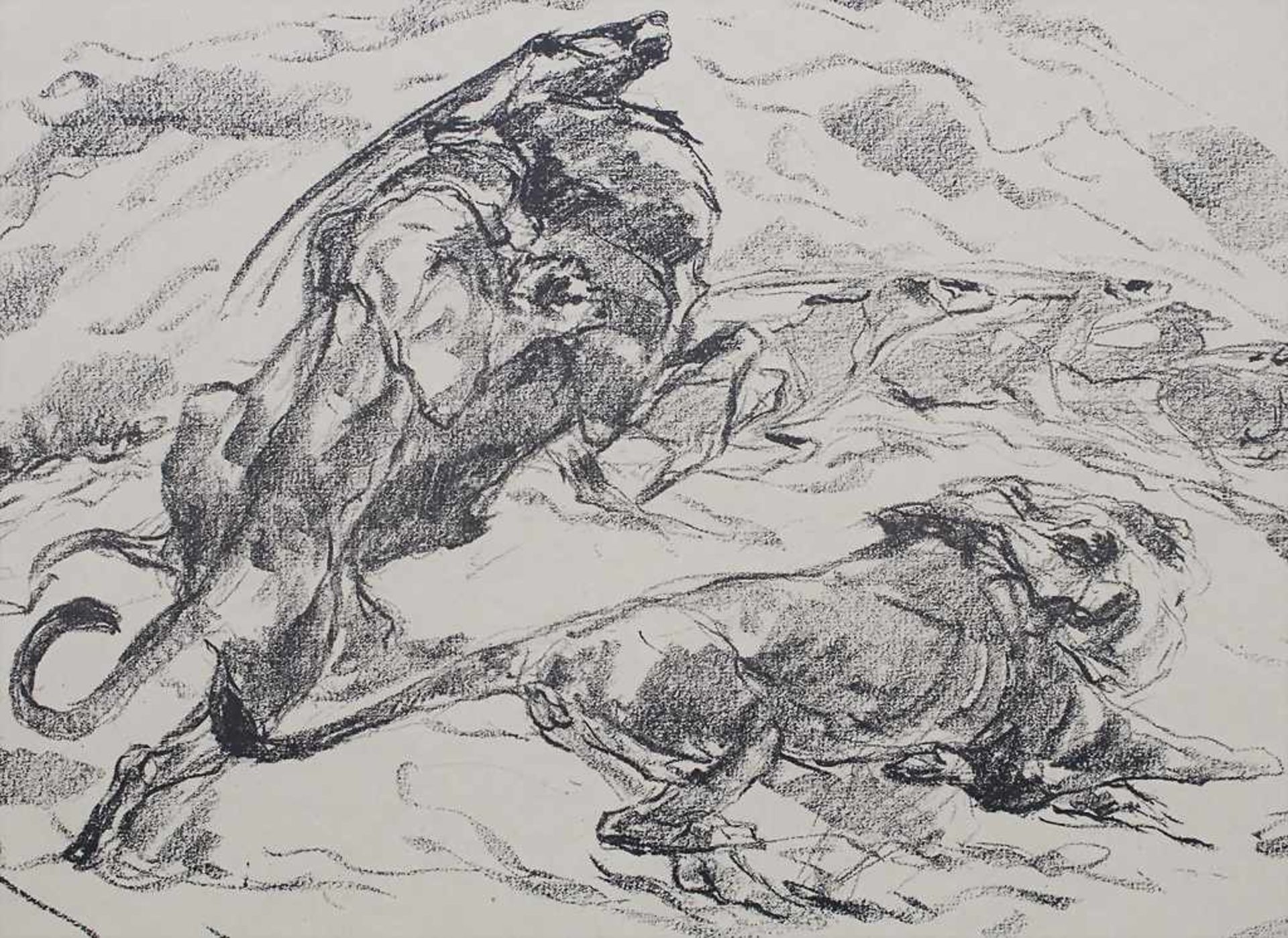 Otto Dill (1884-1957), 'Löwen auf Antilopenjagd' / 'Lions hunting antelopes'Technik: Lithografie auf - Image 6 of 7