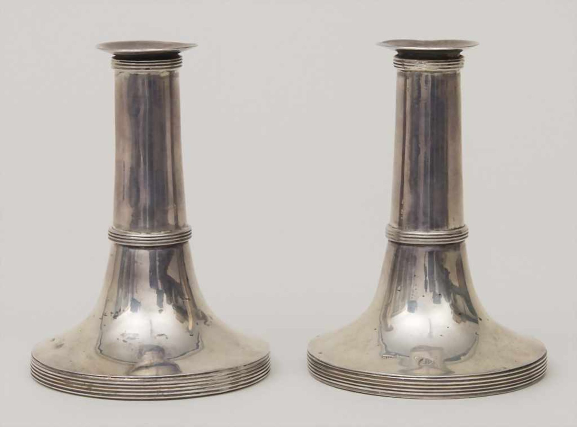 Paar Reiseleuchter / A pair of silver travel candlesticks, August Wilhelm Lienemann, Berlin, um