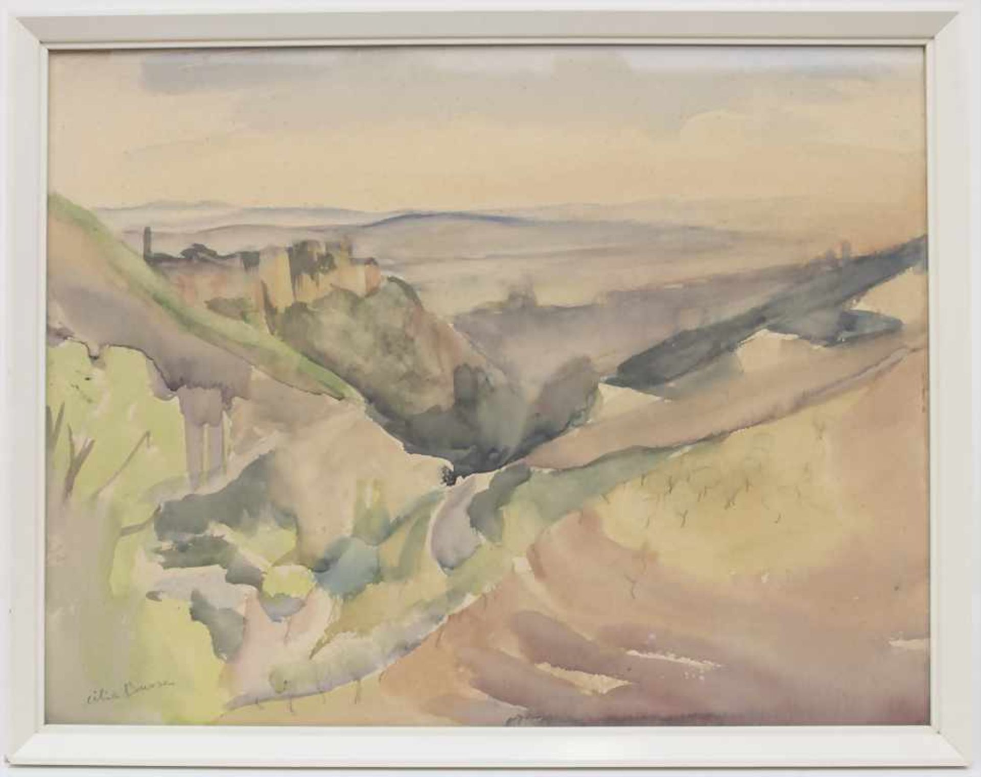 Lilia Busse (1897-1958), 'Burgenlandschaft' / 'A castle landscape'Technik: Aquarell auf Papier, - Image 2 of 9