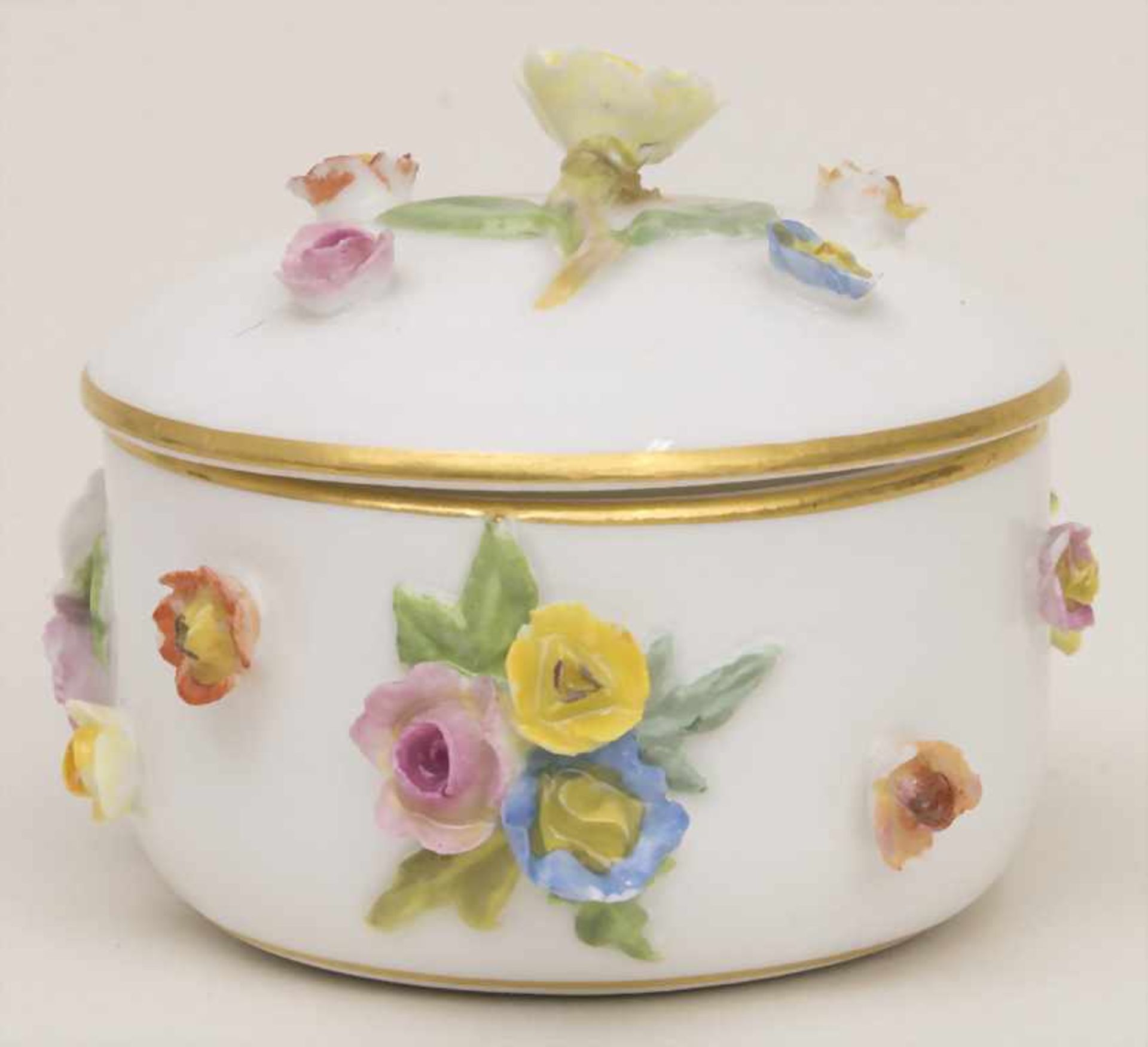 Miniatur-Deckeldose / A miniature lidded box, Meissen, 1860-1924Material: Porzellan, polychrom - Image 2 of 8