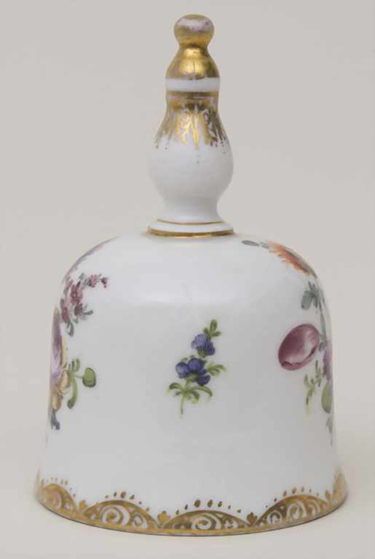 Tischglocke mit Blumenmalerei / A table bell with flowers, wohl Dresden, Ende 19. Jh.Material: - Image 5 of 6