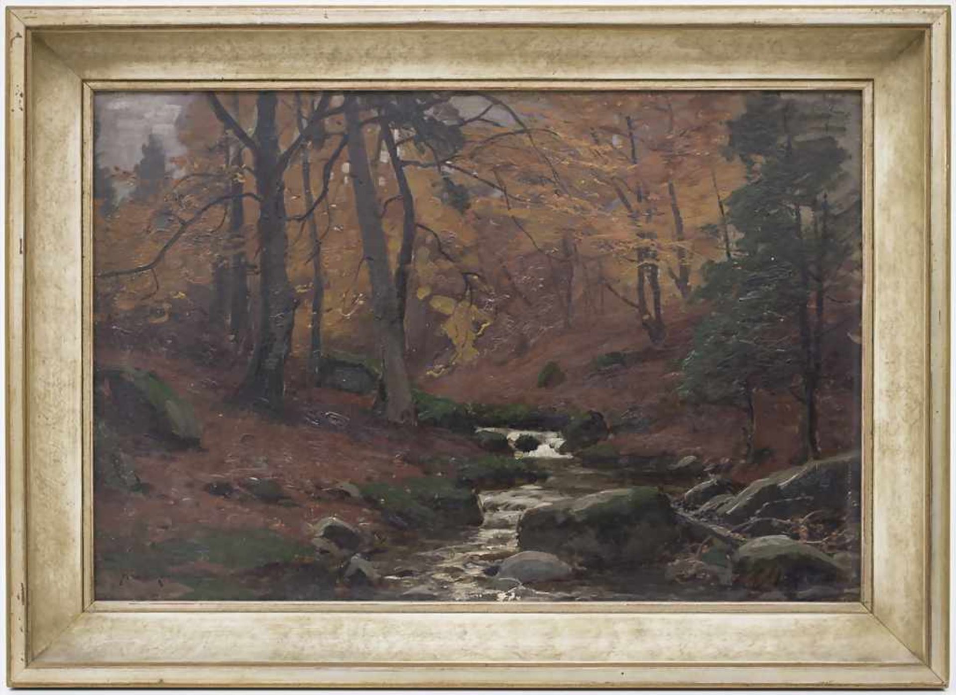 K.A. Müller-Kurzwelly (1855-1914), 'Waldbach' / 'A forest stream'Technik: Öl auf Karton, gerahmt, - Image 3 of 7