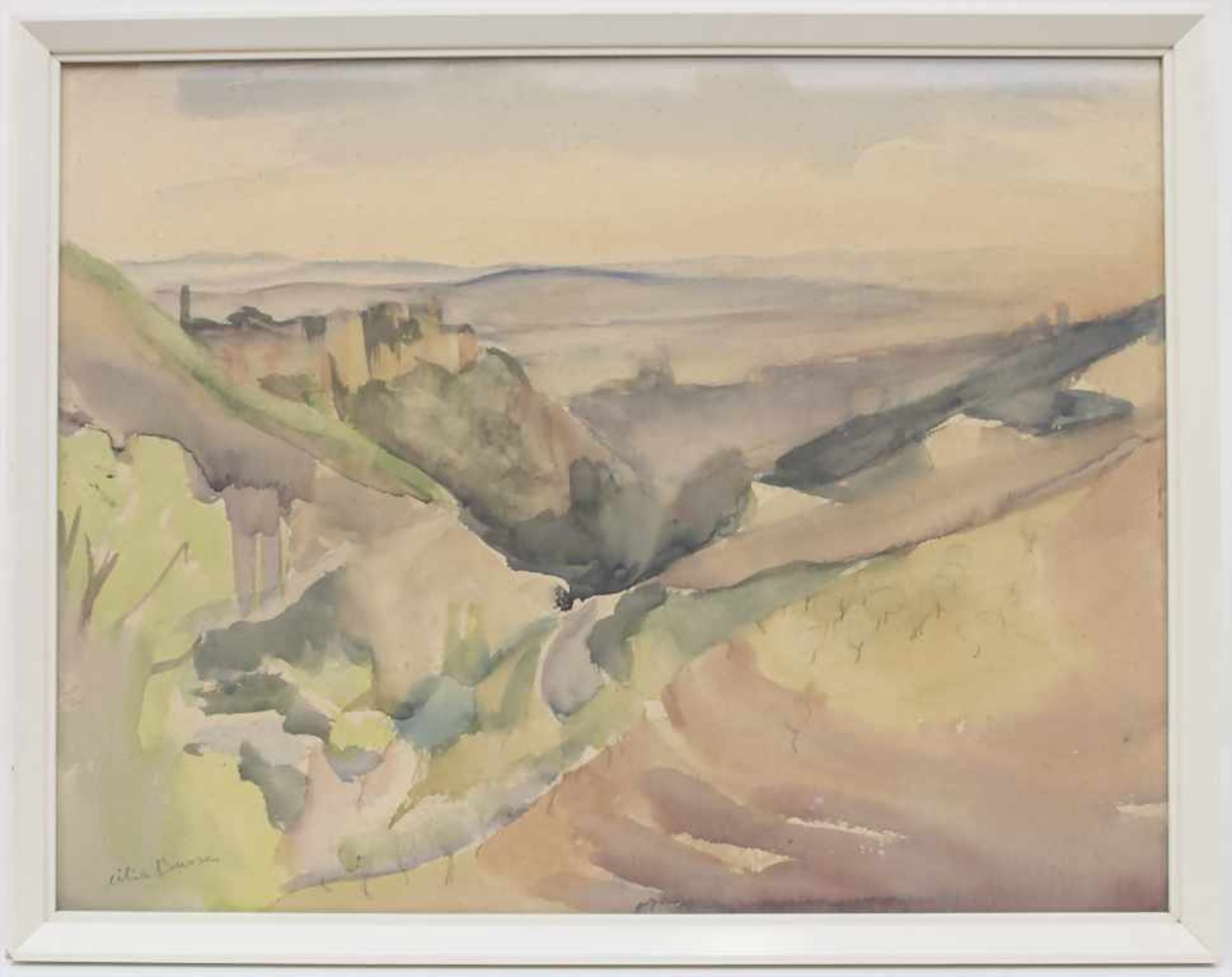 Lilia Busse (1897-1958), 'Burgenlandschaft' / 'A castle landscape'Technik: Aquarell auf Papier, - Image 3 of 9